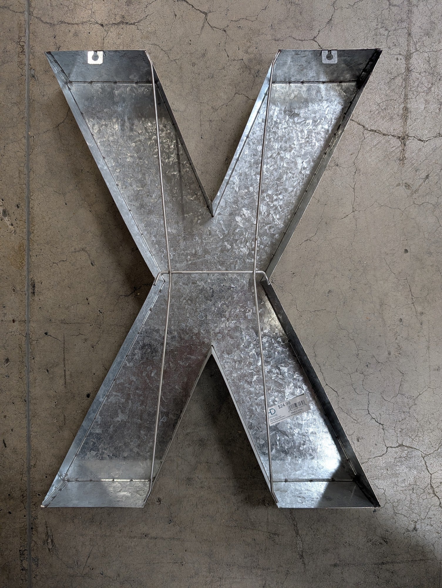 HD Designs Galvanized Metal Letter X Wall Decor - Image 3