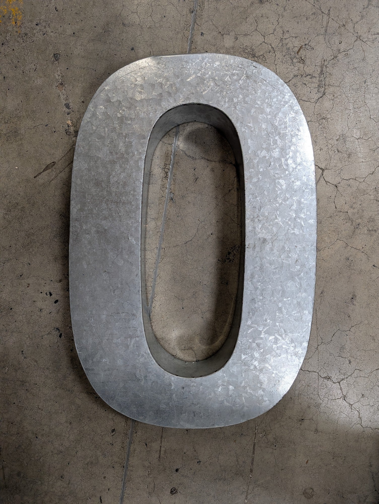 HD DESIGNS Large Industrial Galvanized Metal Number 0 Decor