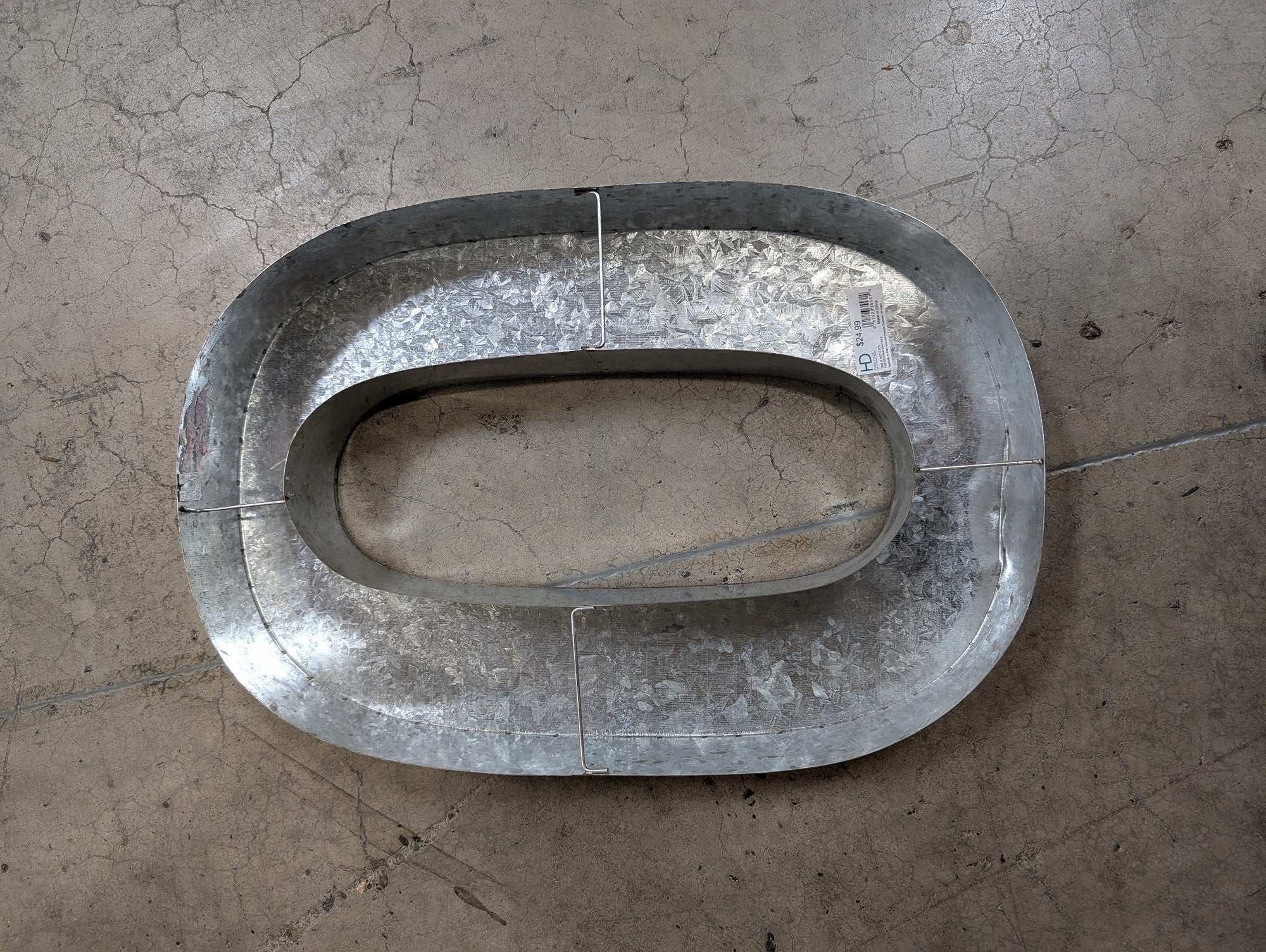 HD DESIGNS Large Industrial Galvanized Metal Number 0 Decor - Image 3