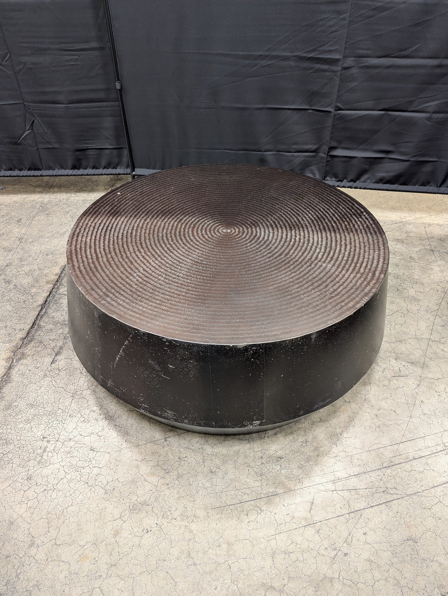 Modern Industrial Round Textured Display Plinth - Image 2