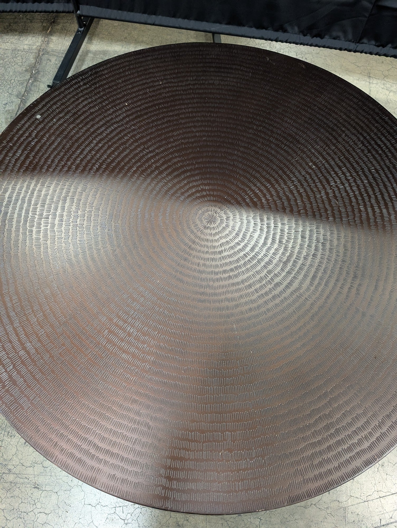 Modern Industrial Round Textured Display Plinth - Image 3
