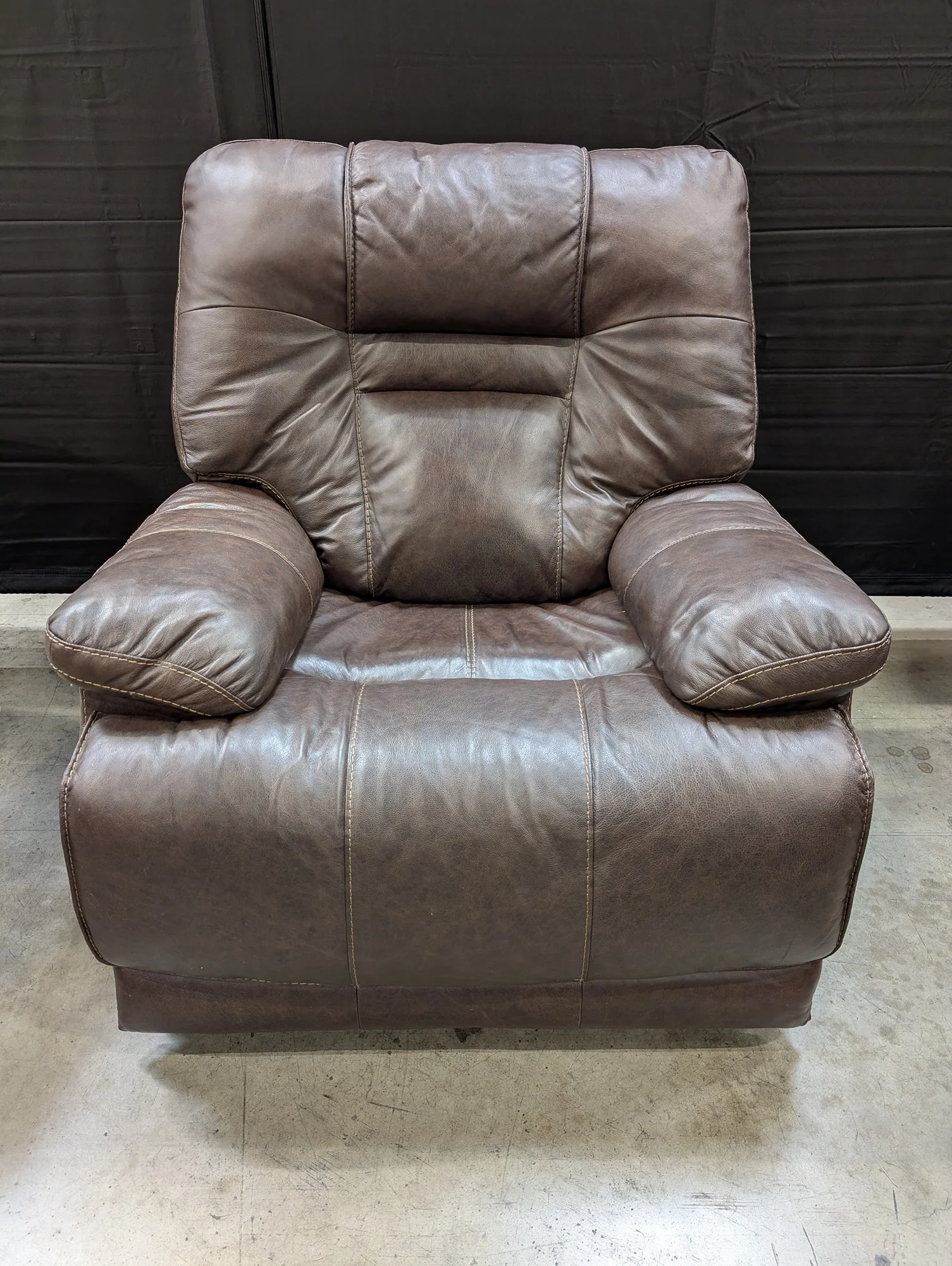 Brown Faux Leather Power Recliner Chair with USB Port