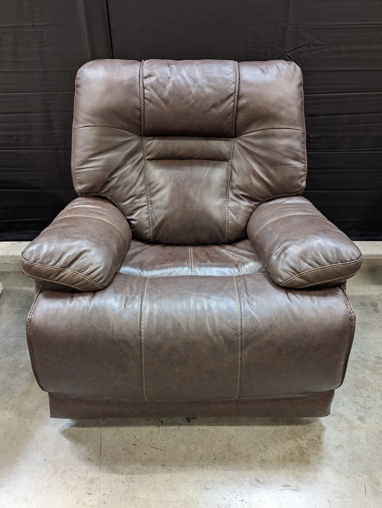 Brown Faux Leather Power Recliner Chair with USB Port - Image 2