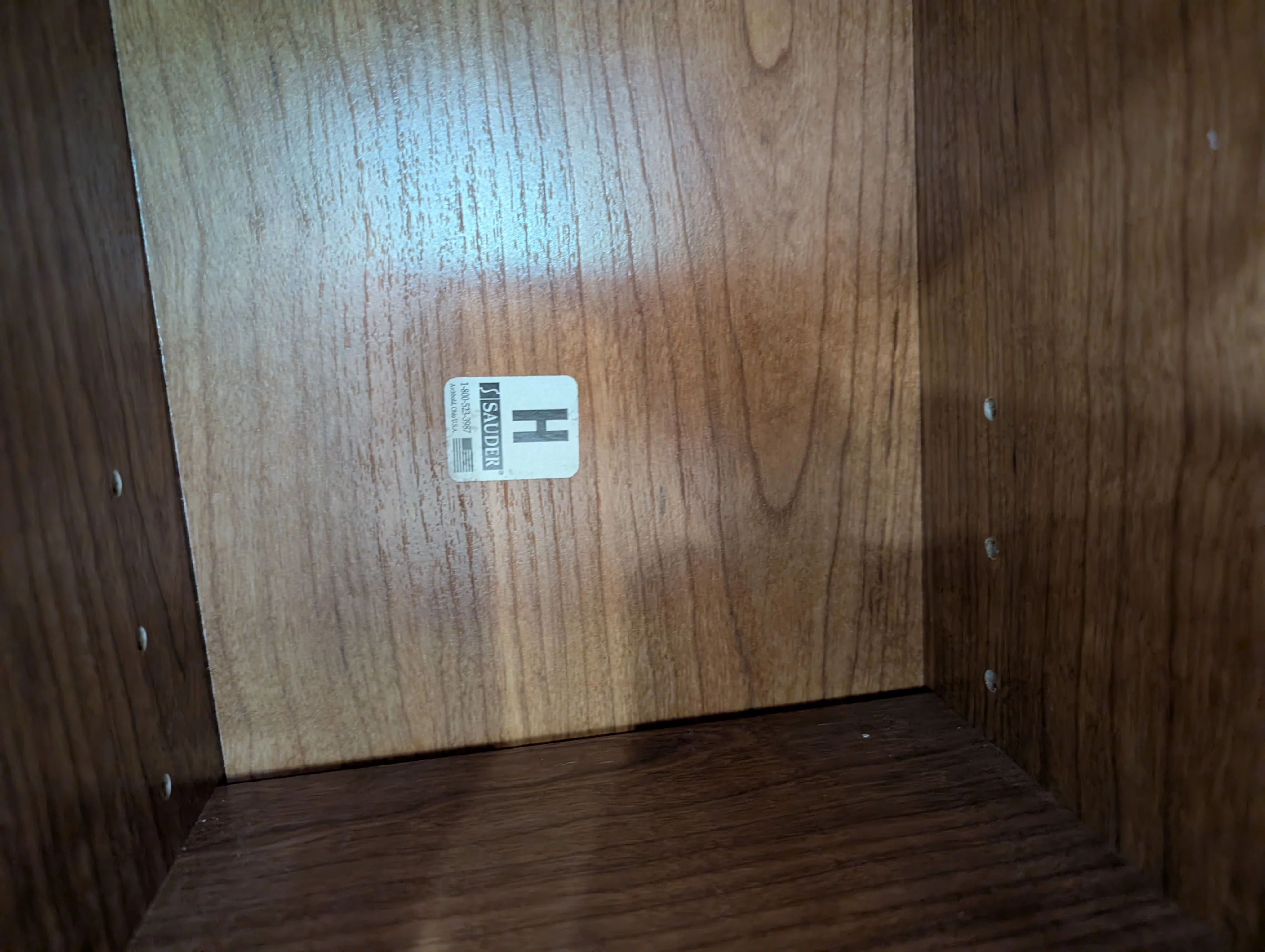 Cherry Toned Wood Media Cabinet with Open Shelving - Image 6