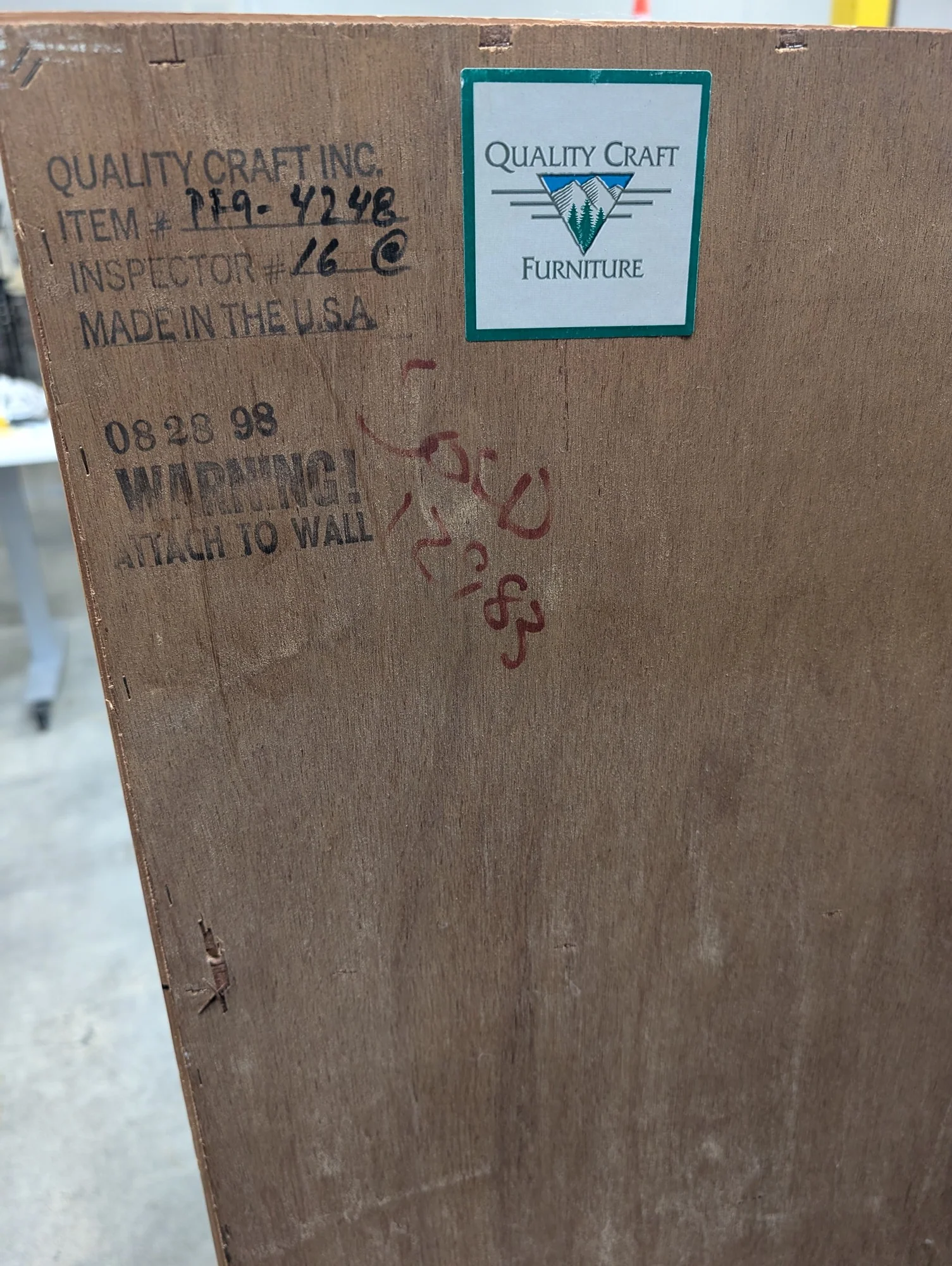 Quality Craft Inc. Pine Wood Four-Shelf Bookcase - Image 3