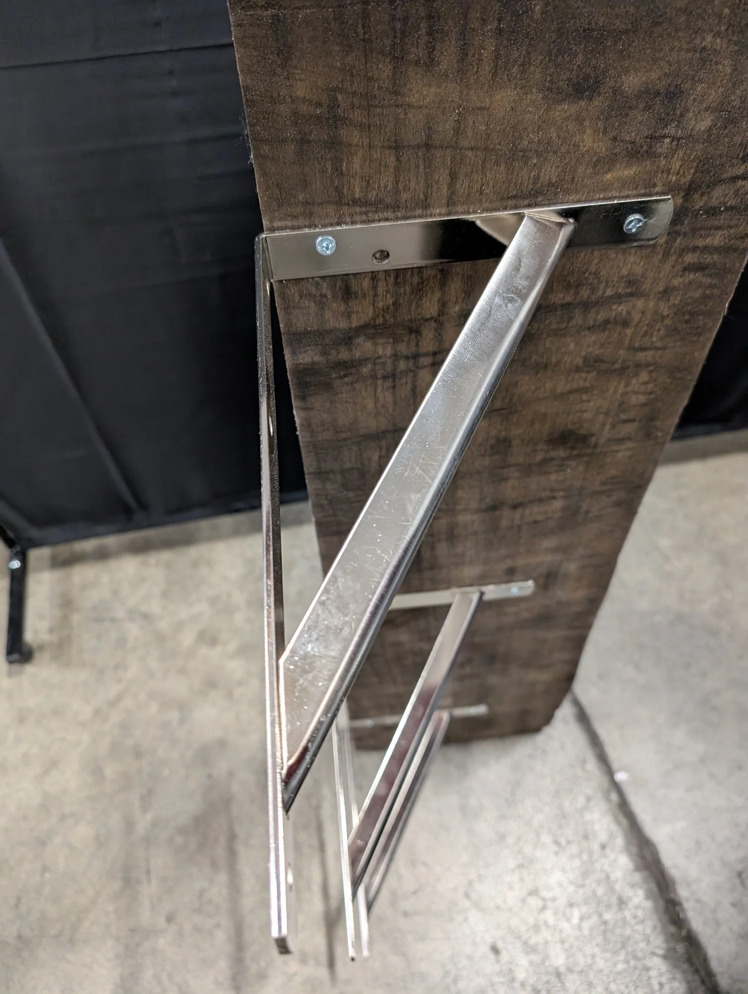 Rustic Wood Wall Shelf with Metal Brackets - Image 4