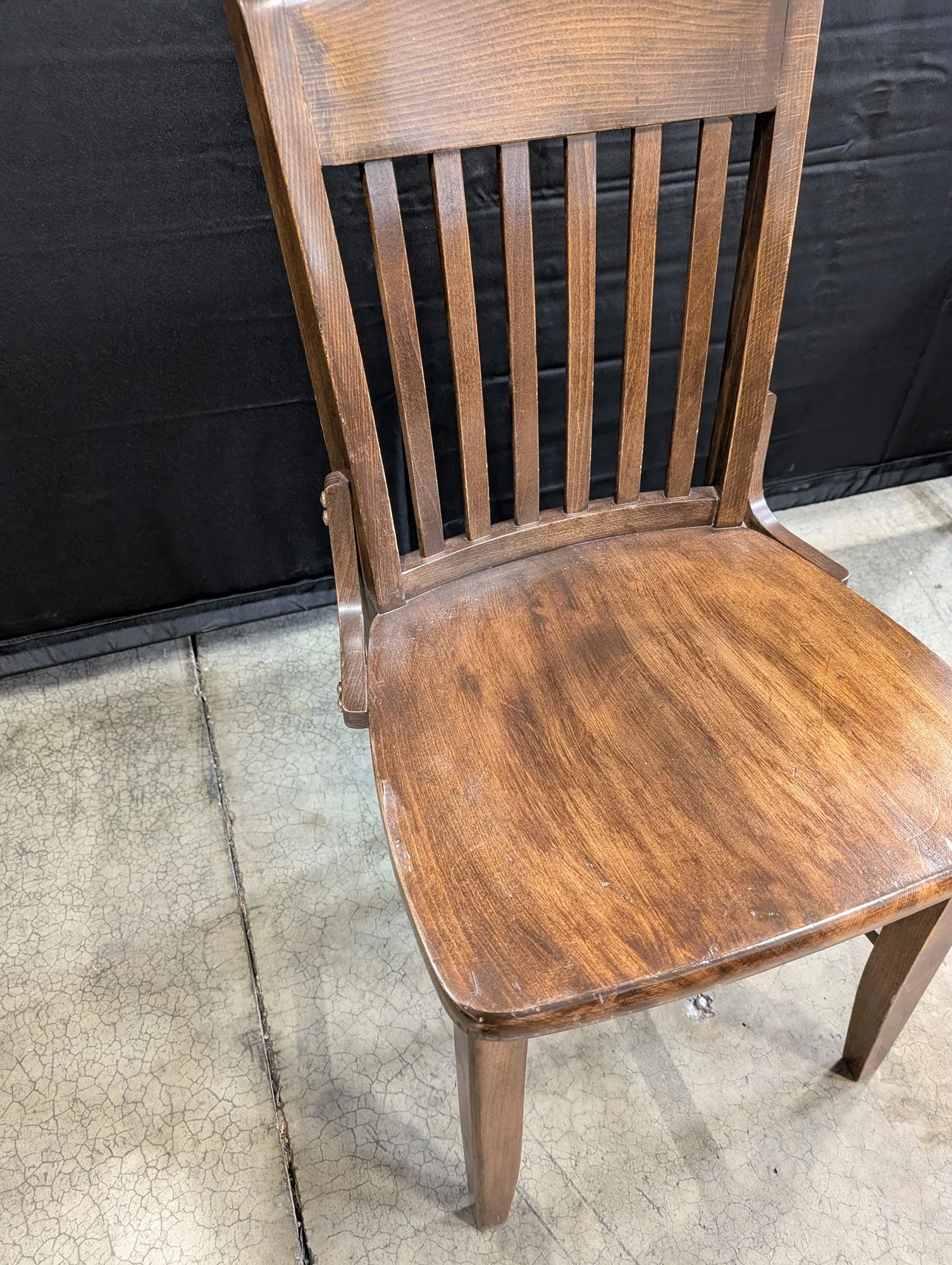 Sturdy Hardwood Slat Back Dining Chair - Image 3
