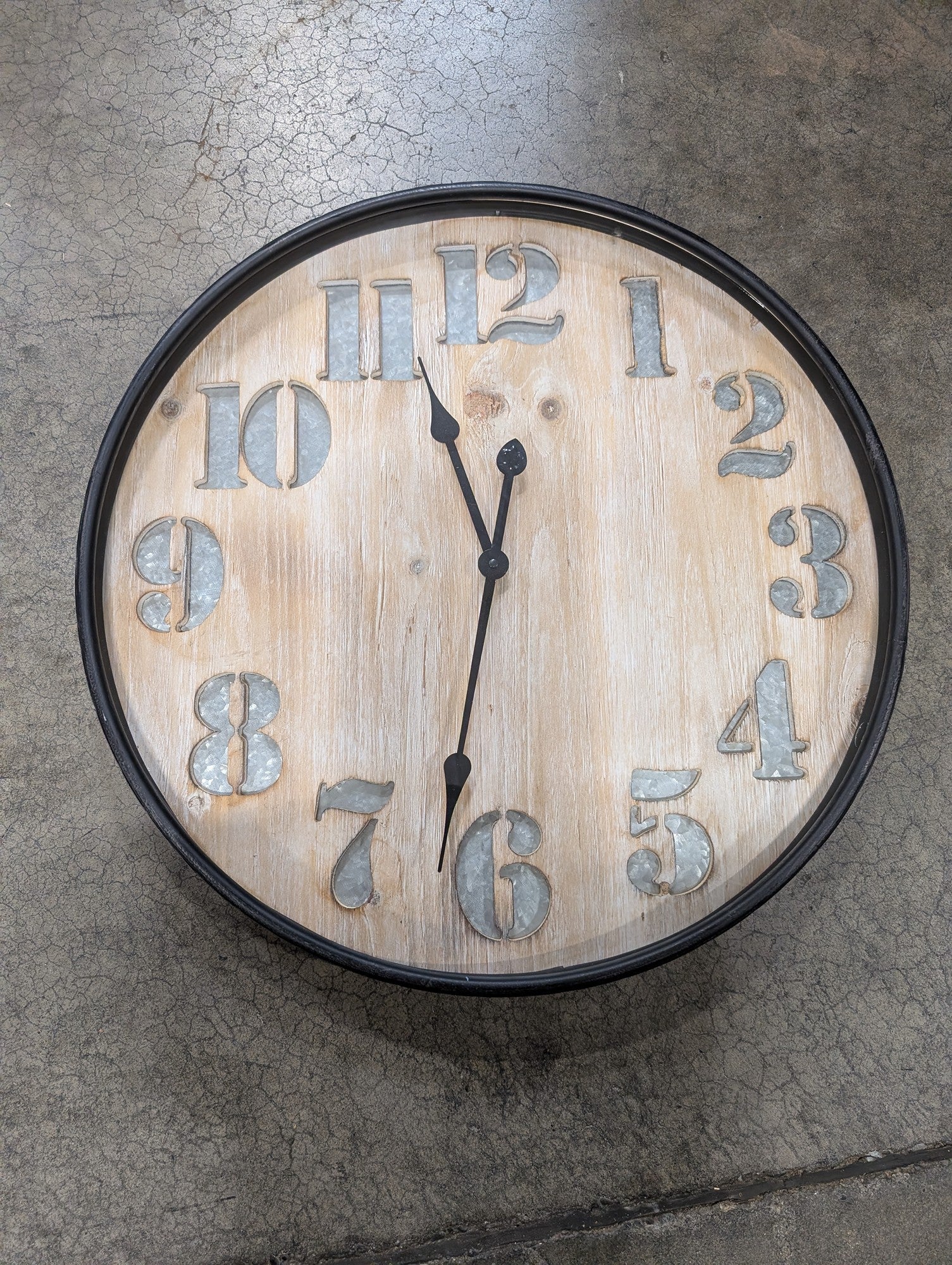 Three Hands Corp. Rustic Wood Grain Wall Clock - Image 2