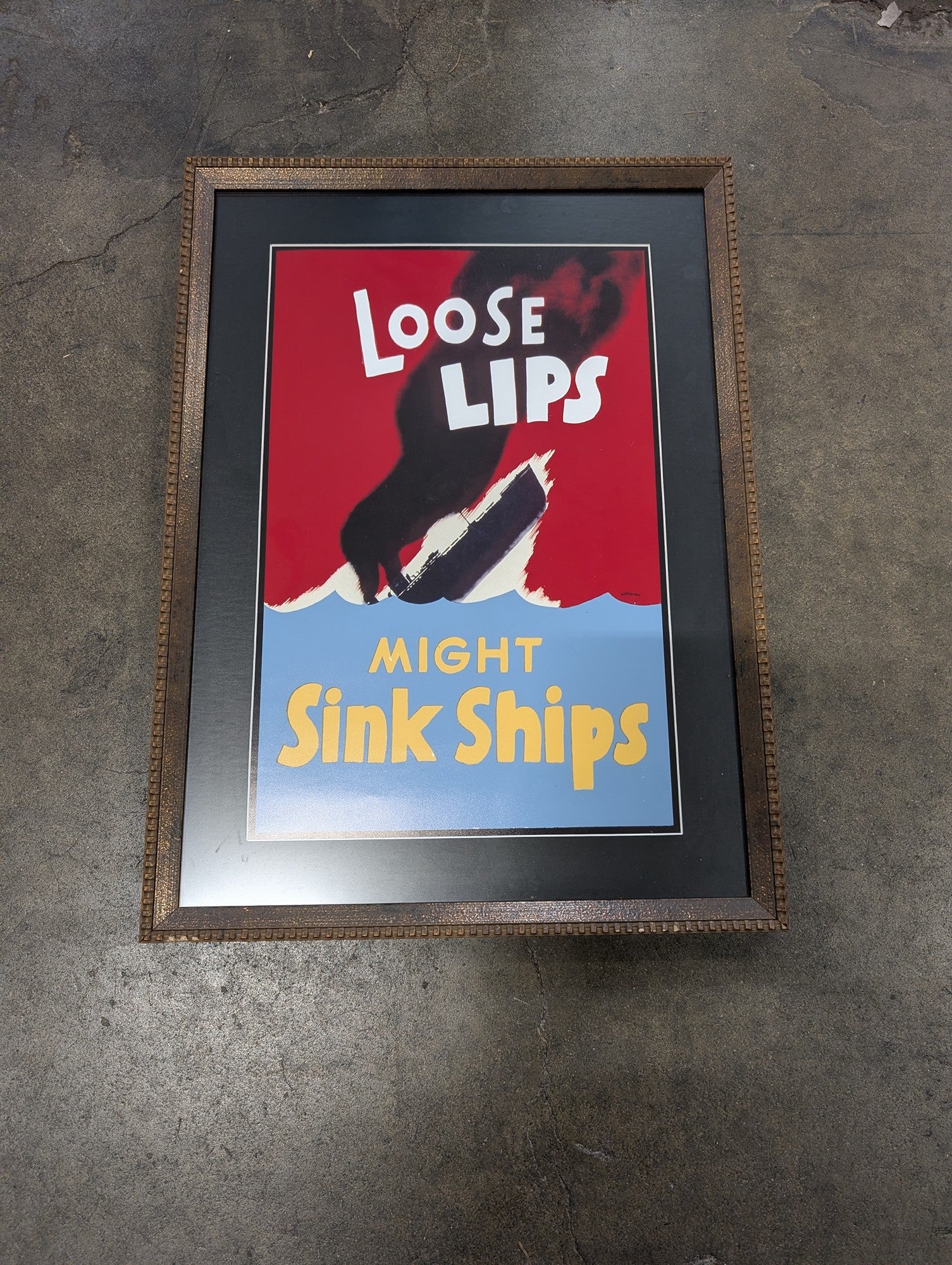 Framed Poster 'Loose Lips Might Sink Ships'