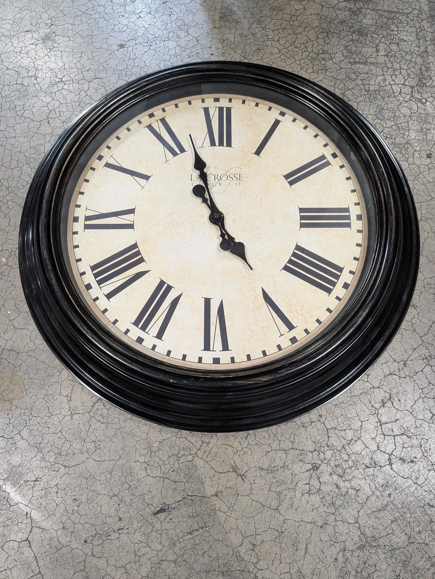 LA CROSSE CLOCK CO. Oversized Round Roman Numeral Wall Clock