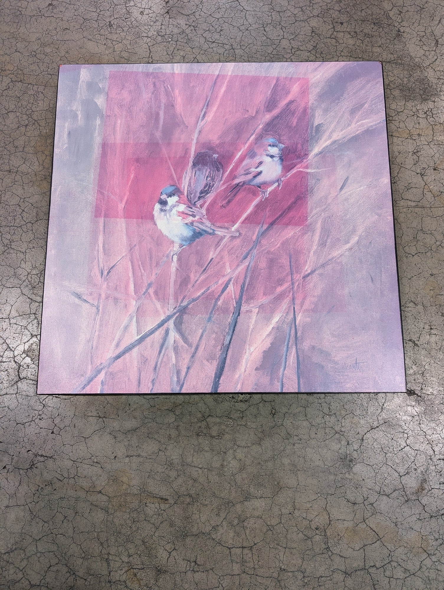 Contemporary Bird Motif Canvas Painting