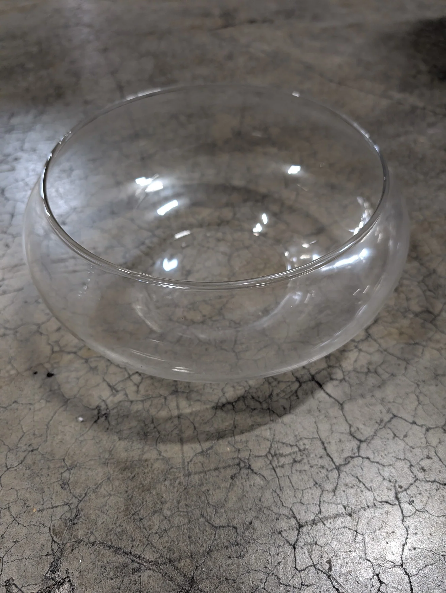 Clear Glass Wide Mouth Spherical Bowl