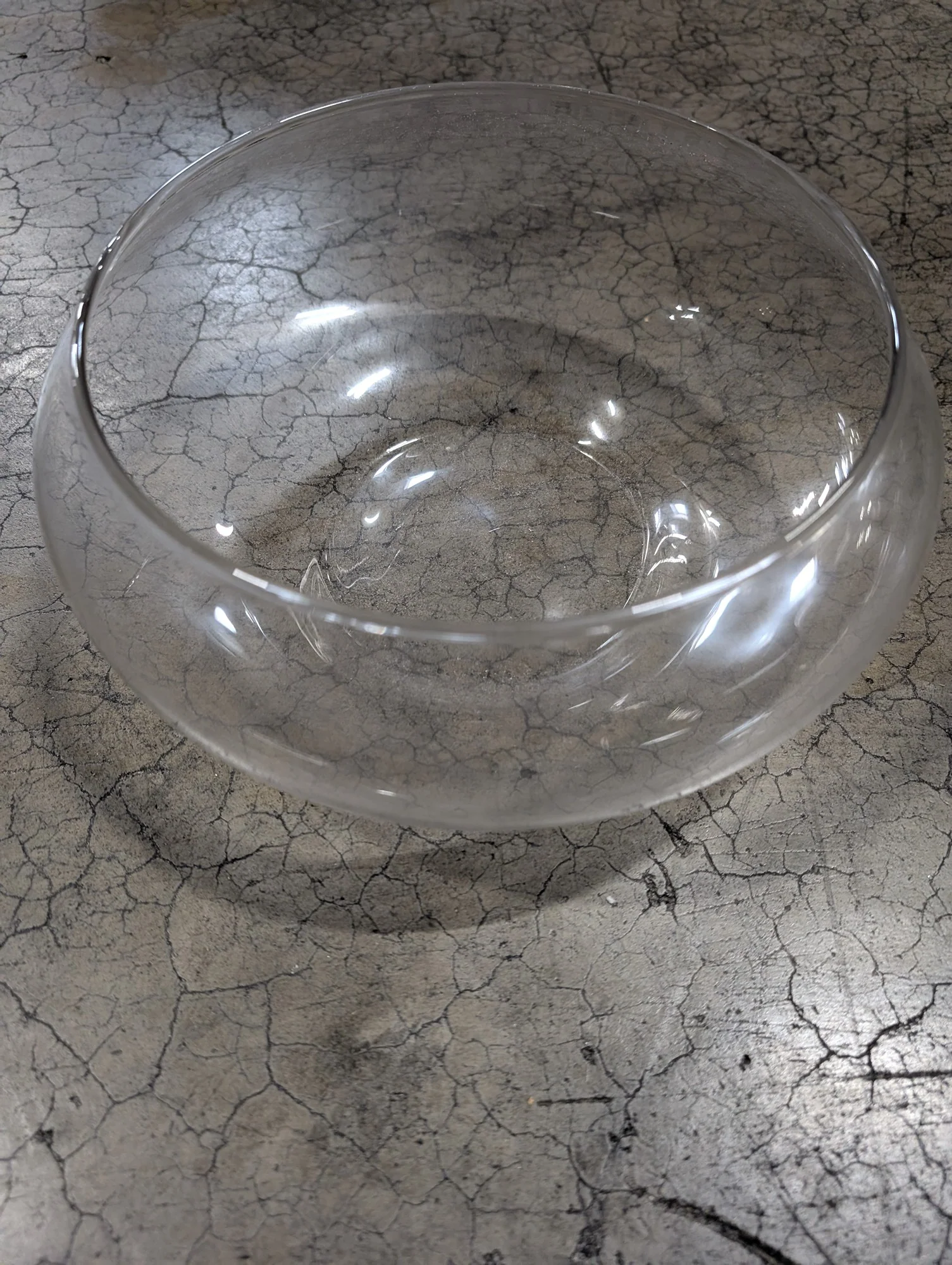Clear Glass Wide Mouth Spherical Bowl - Image 3