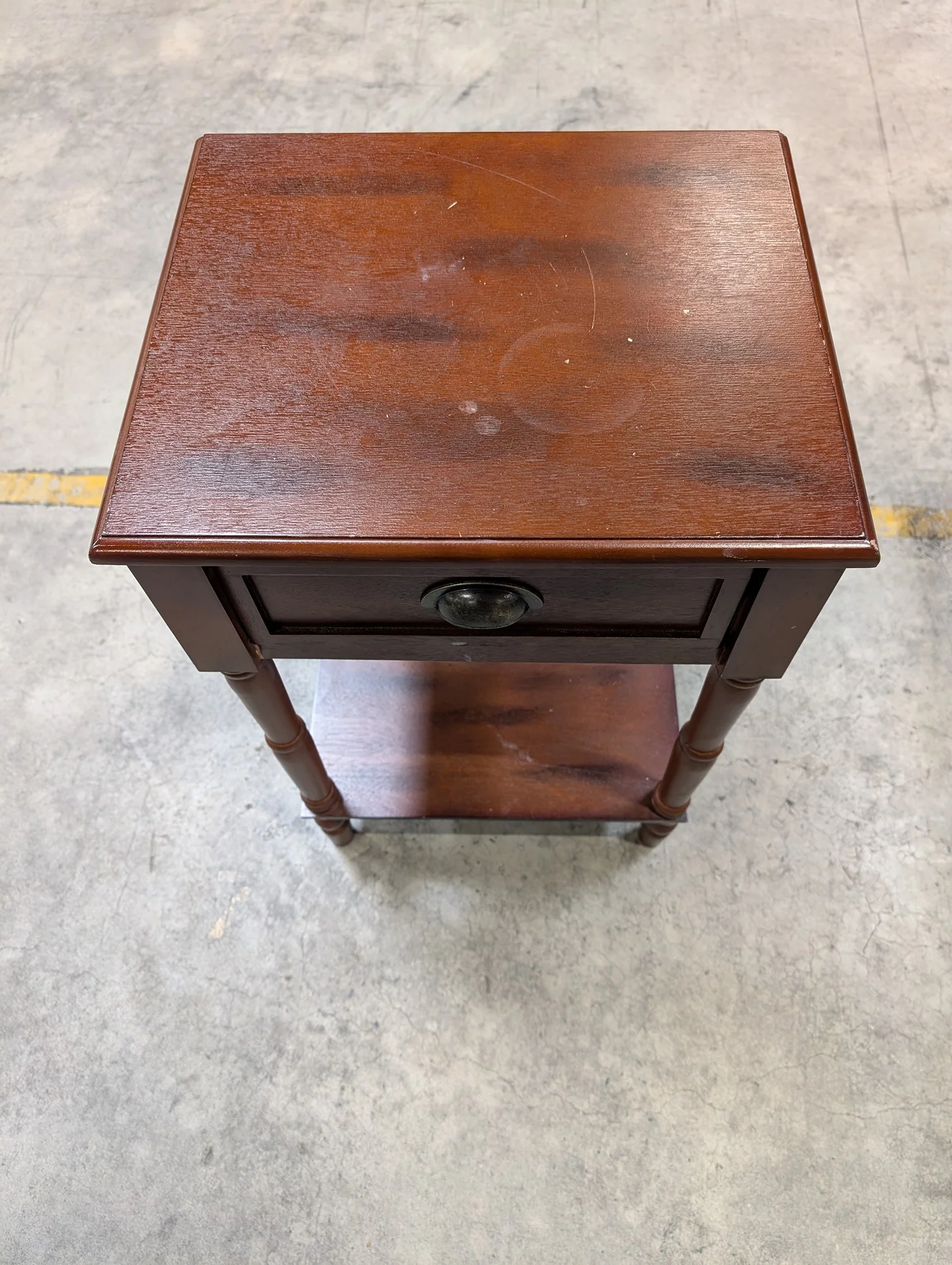 Traditional Wood Nightstand with Drawer and Open Shelf - Image 3