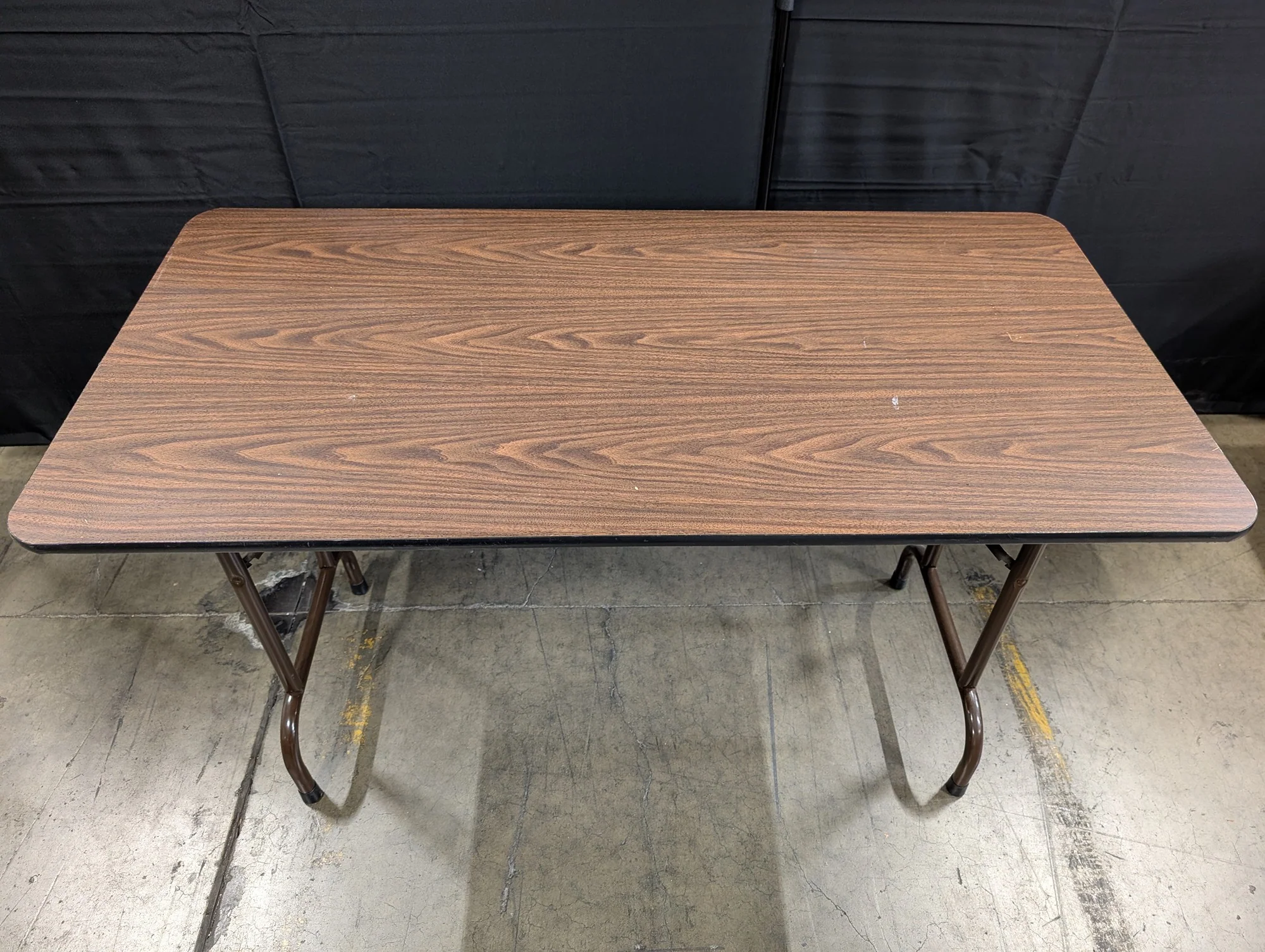 Rectangular Utility Folding Table with Wood Grain Top
