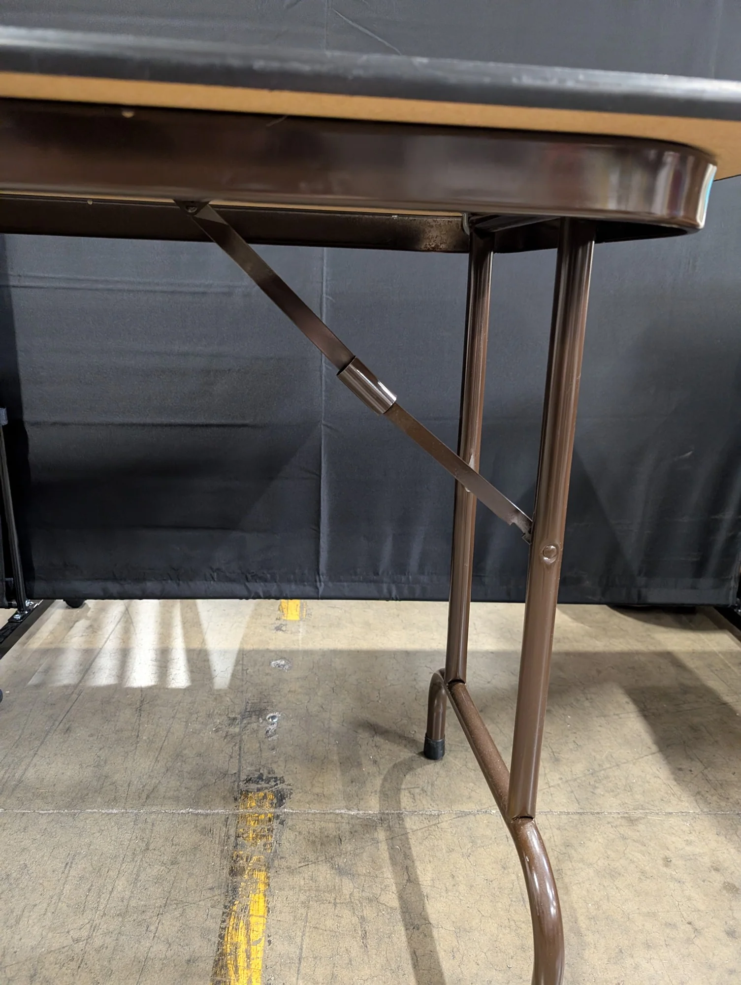 Rectangular Utility Folding Table with Wood Grain Top - Image 4