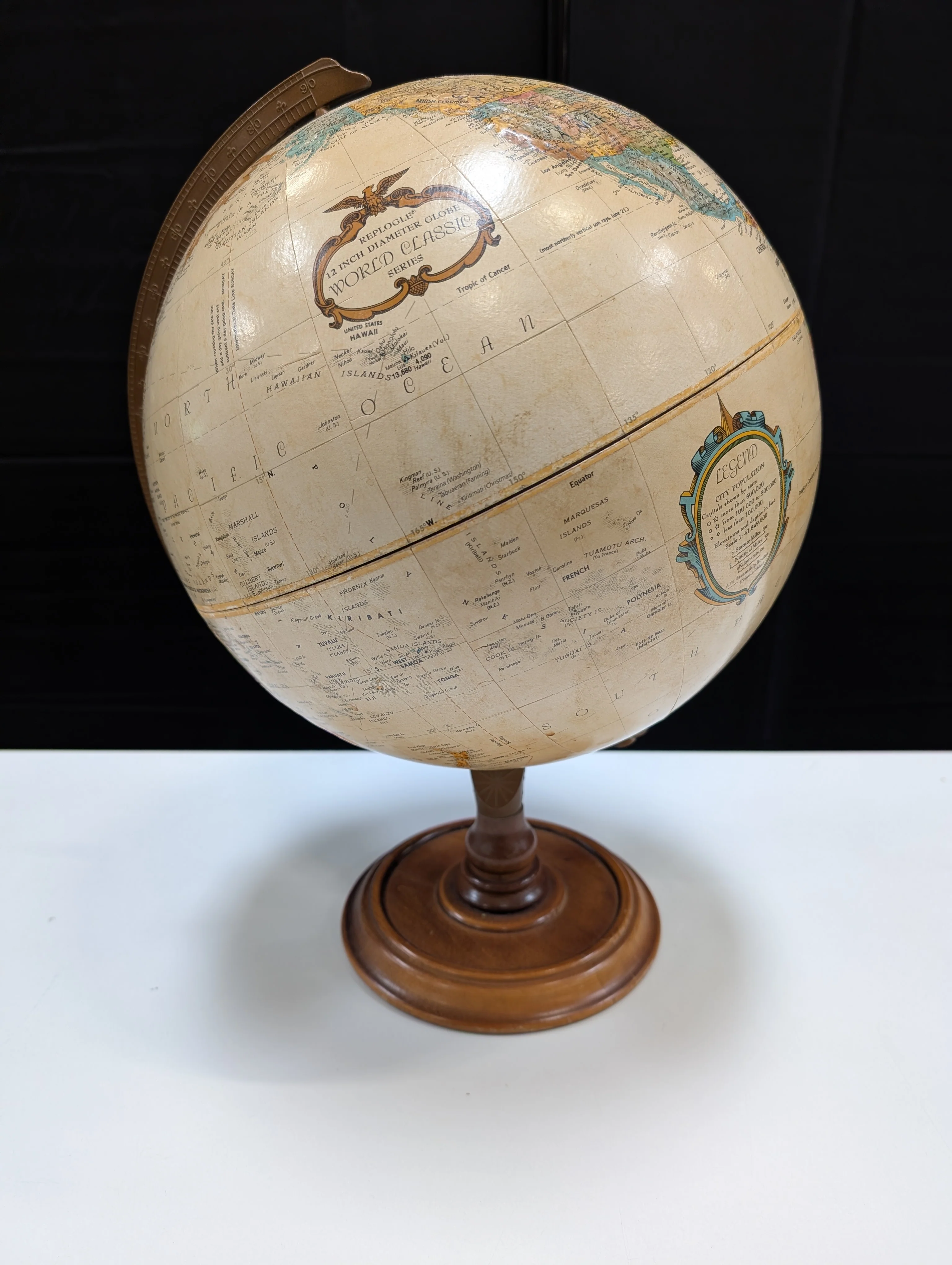 REPLOGLE 12" Decorative World Globe with Wooden Pedestal Base