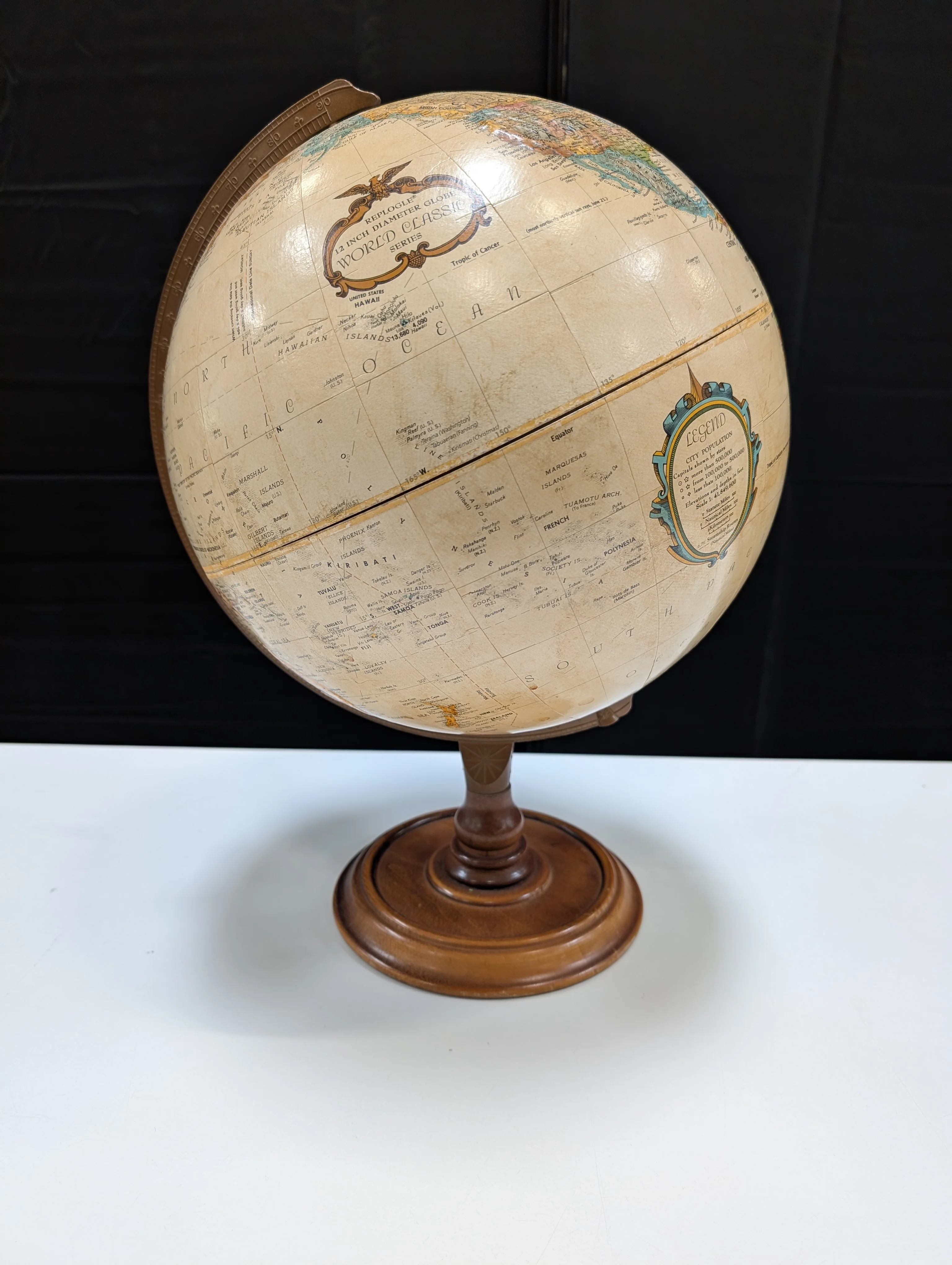 REPLOGLE 12" Decorative World Globe with Wooden Pedestal Base - Image 2