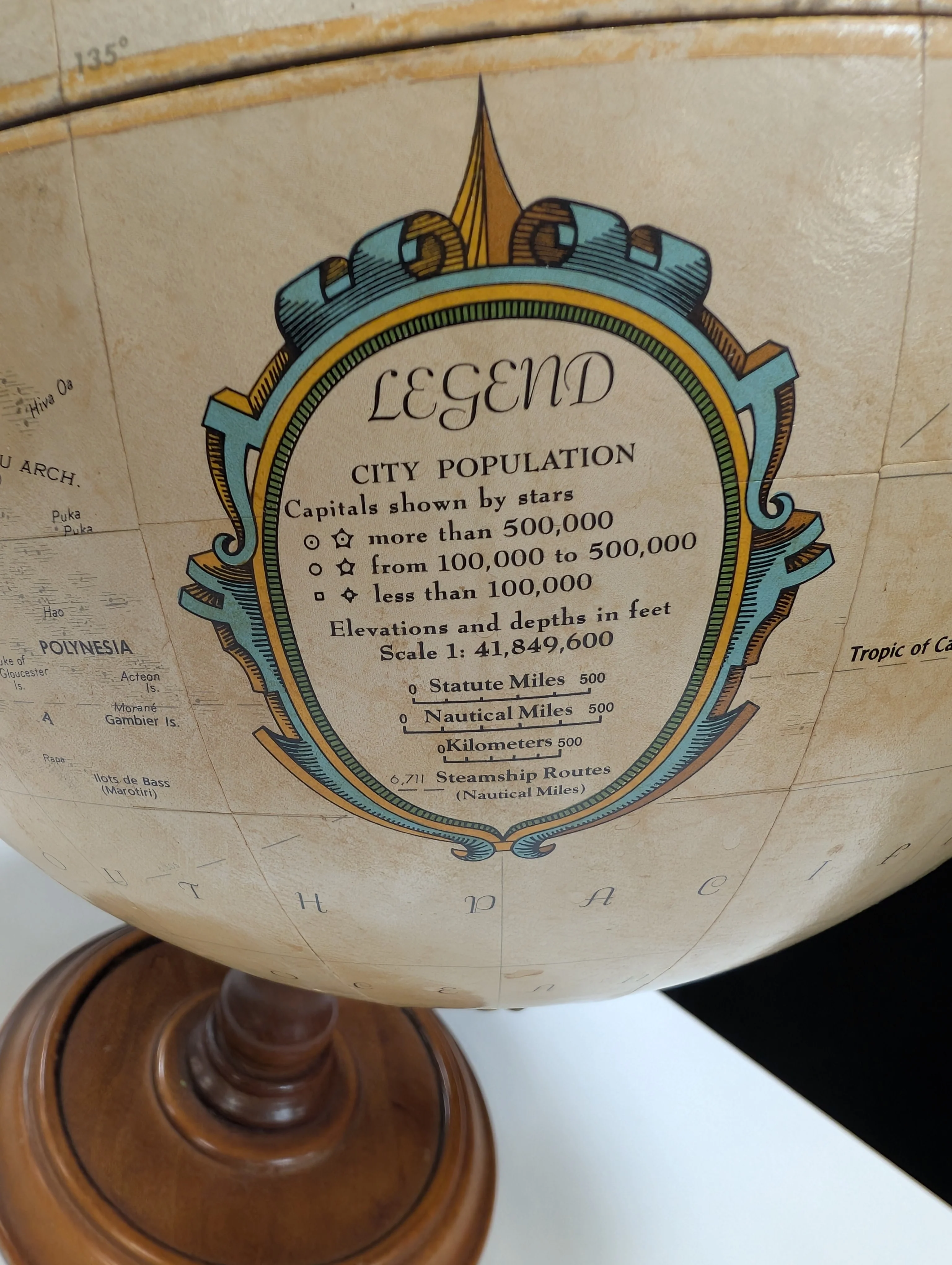 REPLOGLE 12" Decorative World Globe with Wooden Pedestal Base - Image 4