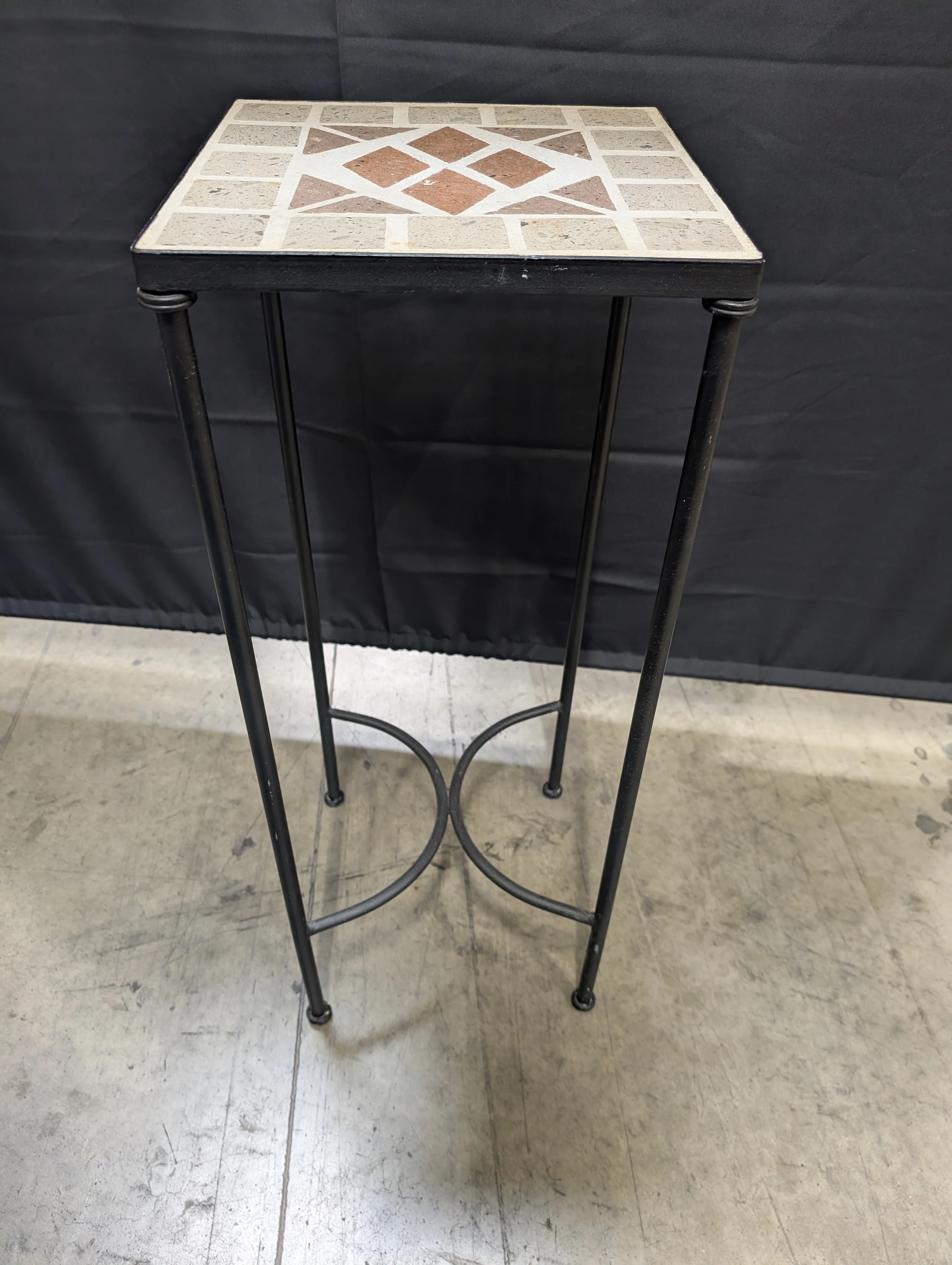 Industrial Style Mosaic Tile Top Side Table - Image 2