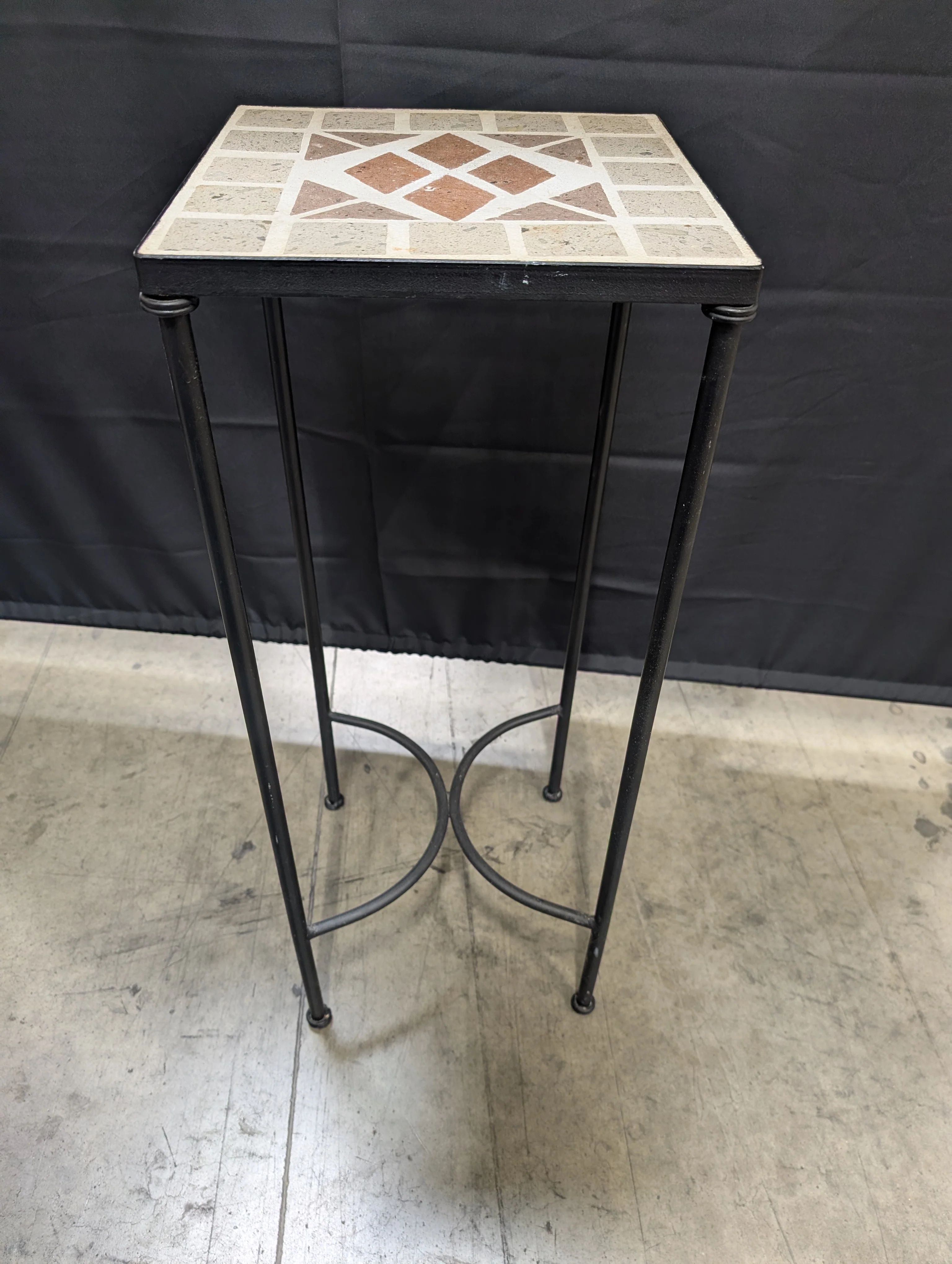 Industrial Style Mosaic Tile Top Side Table - Image 3