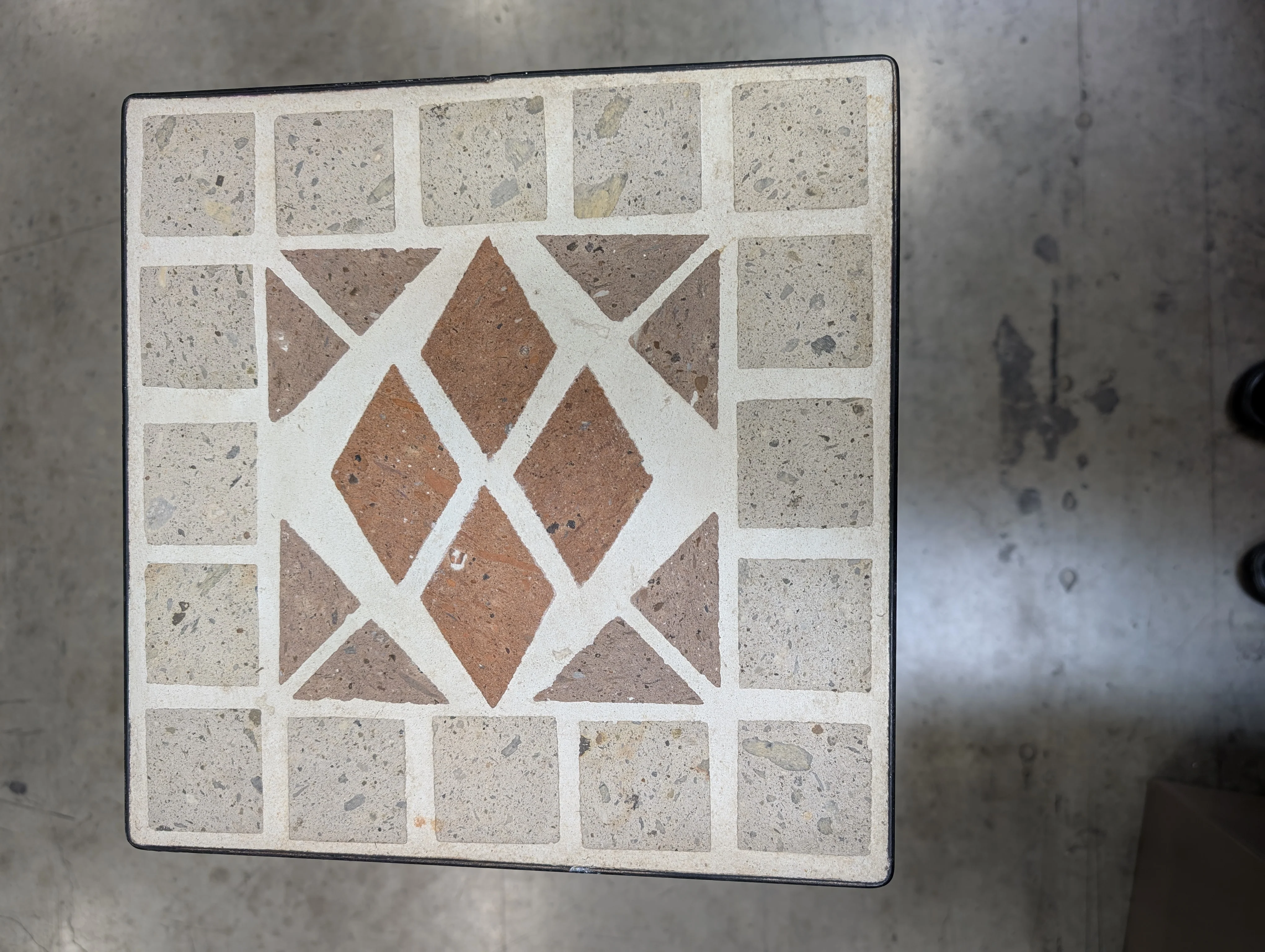 Industrial Style Mosaic Tile Top Side Table - Image 4