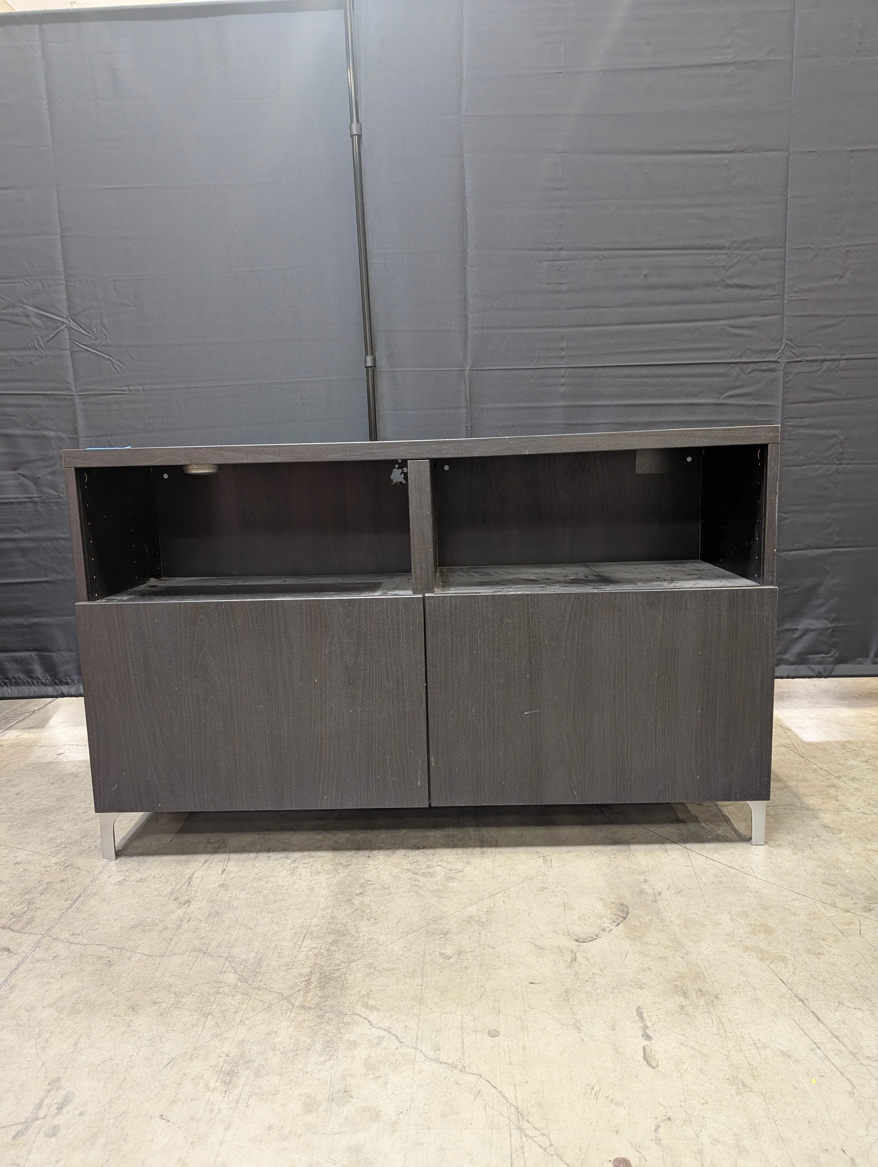 Versatile Black Storage Cabinet with Shelves and Doors