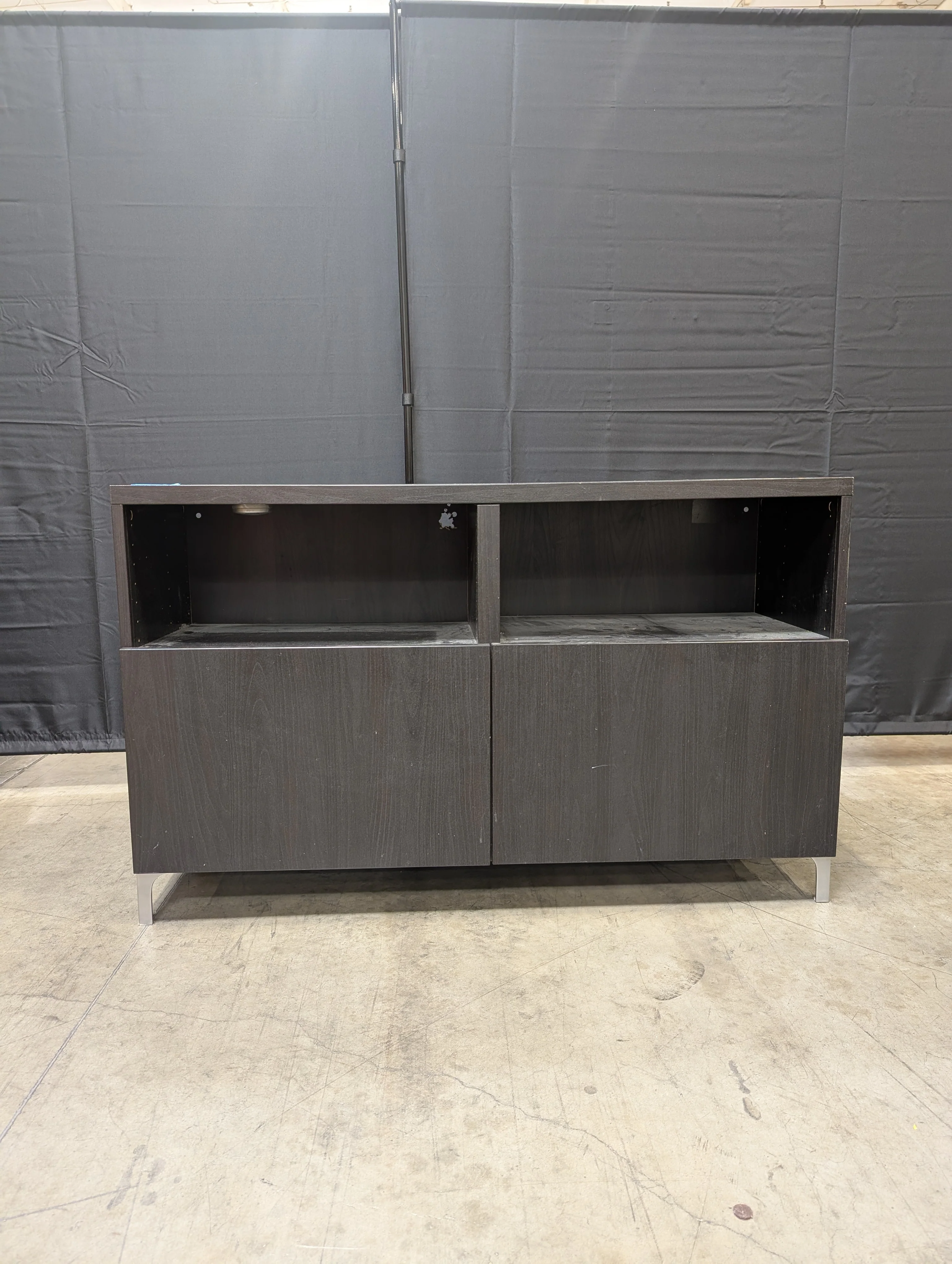 Versatile Black Storage Cabinet with Shelves and Doors - Image 2
