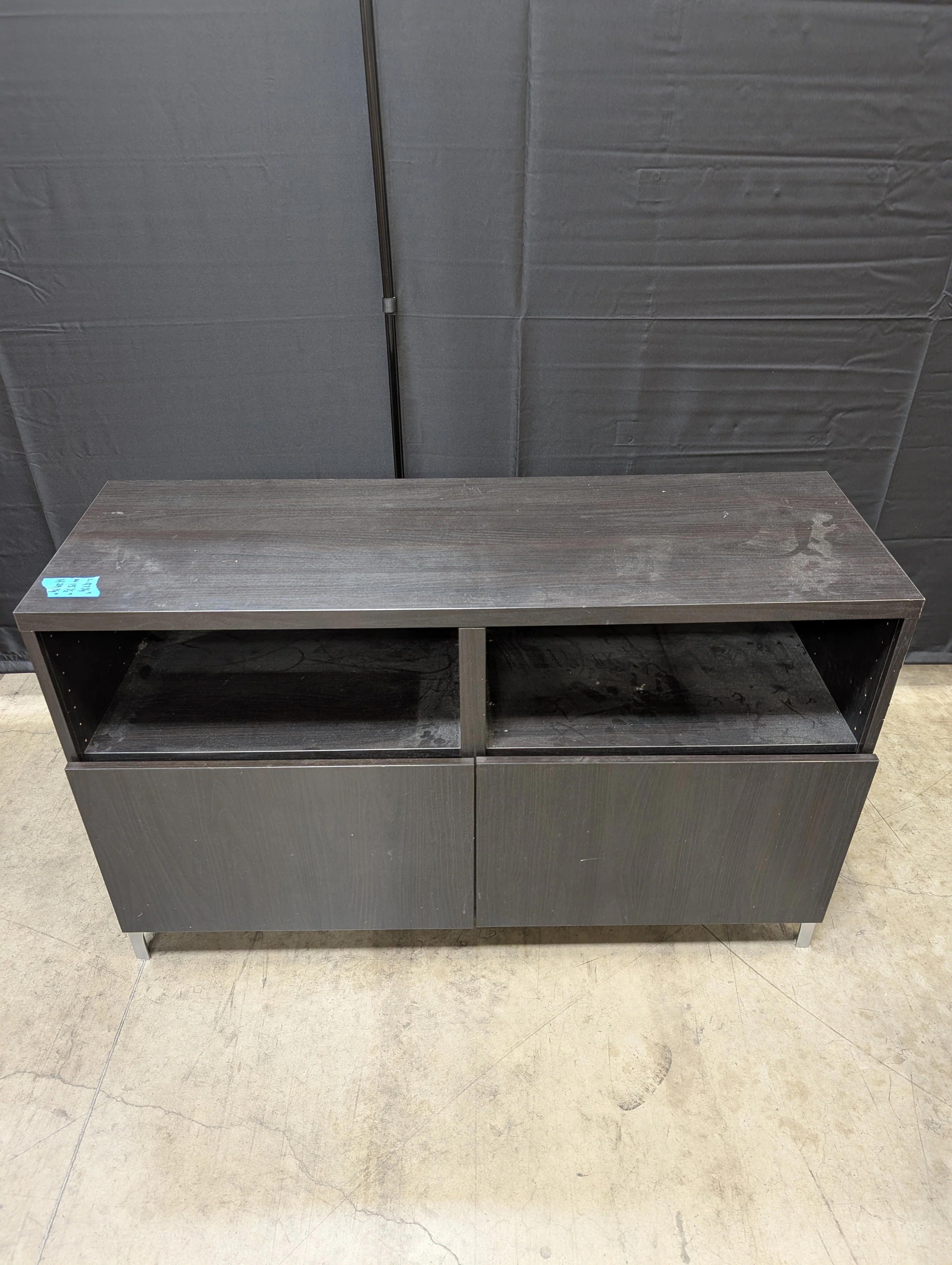 Versatile Black Storage Cabinet with Shelves and Doors - Image 3