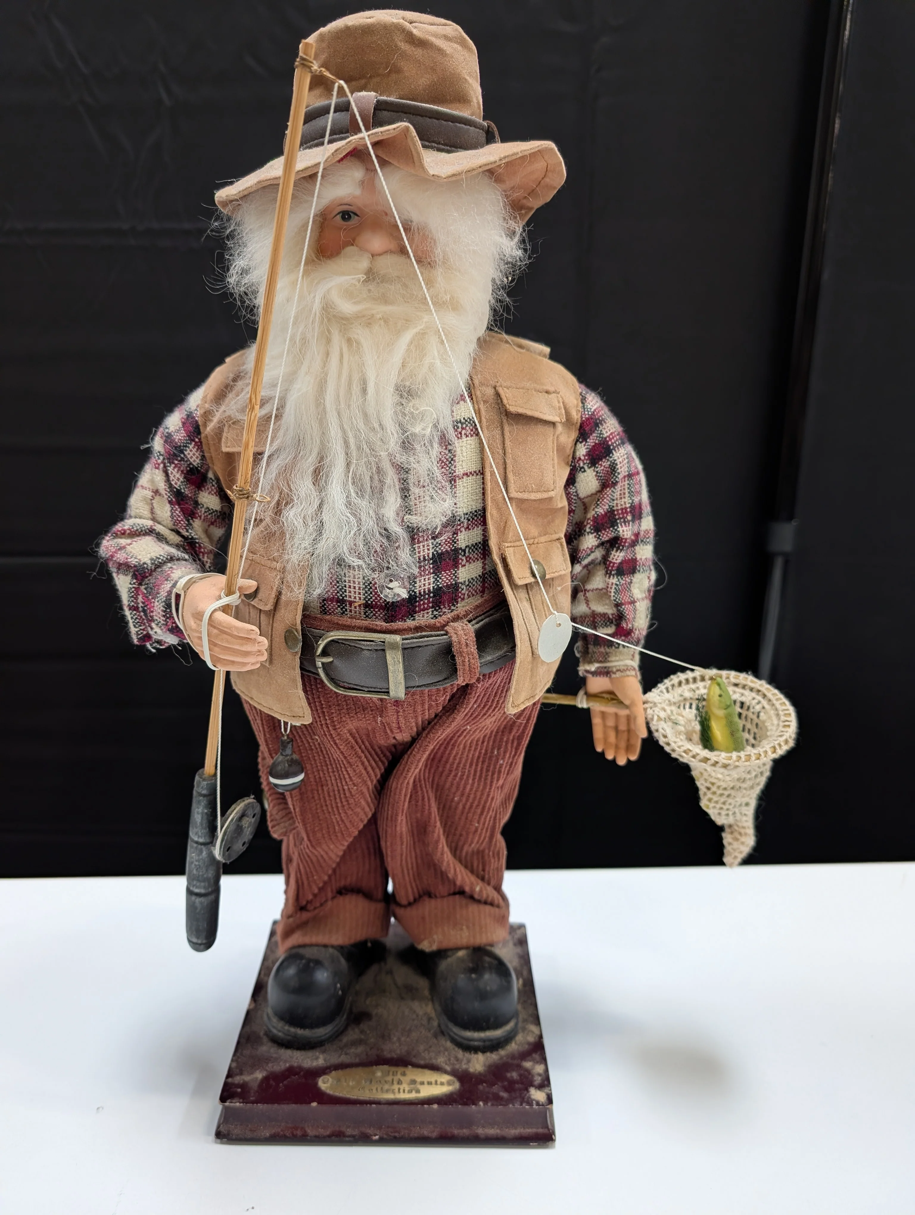 Rustic Fisherman Figurine with Fishing Rod and Hat - Image 2