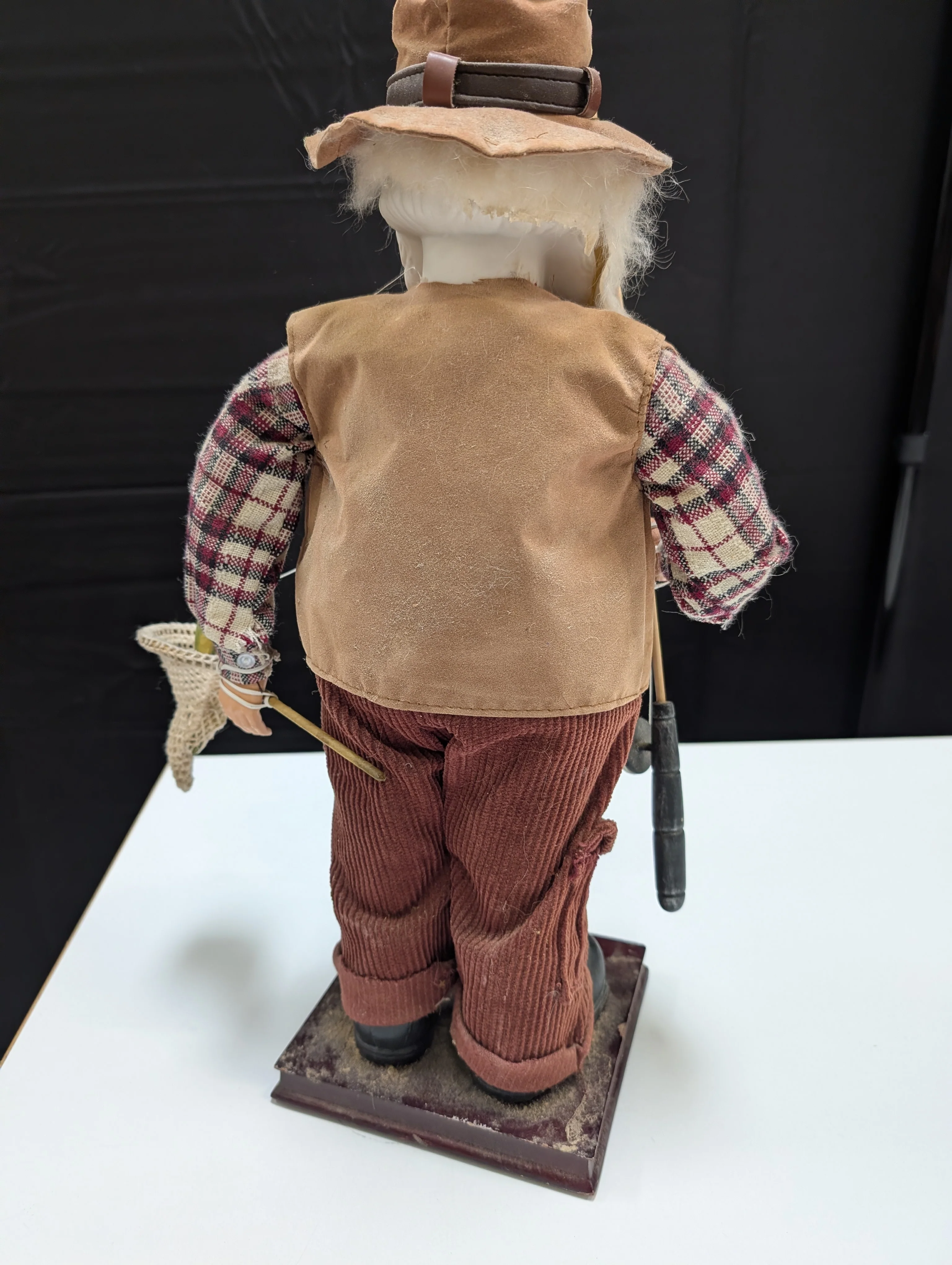 Rustic Fisherman Figurine with Fishing Rod and Hat - Image 4
