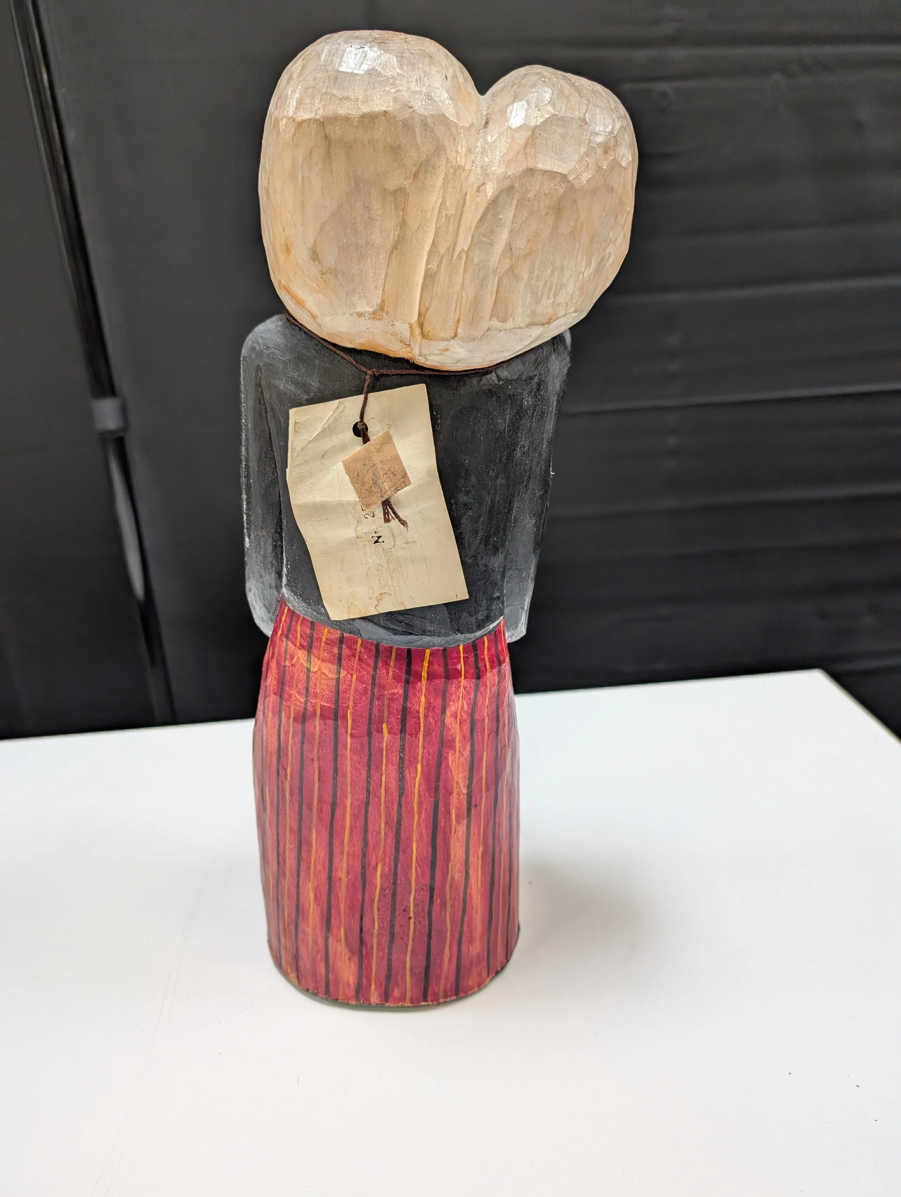 Hand-Carved Wooden Folk Art Family Sculpture - Image 3