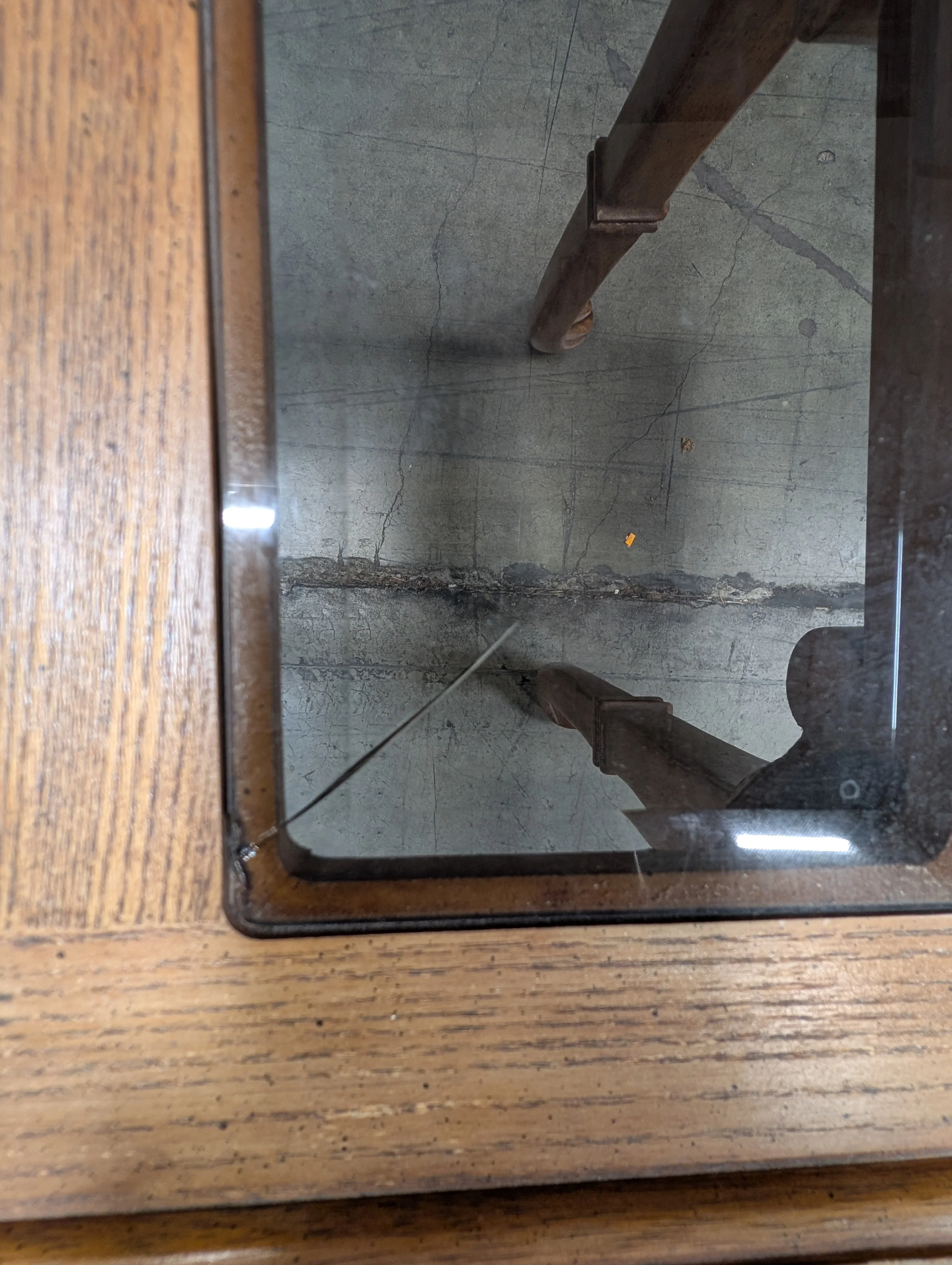 Hardwood Entryway Table with Inset Glass Top - Image 6