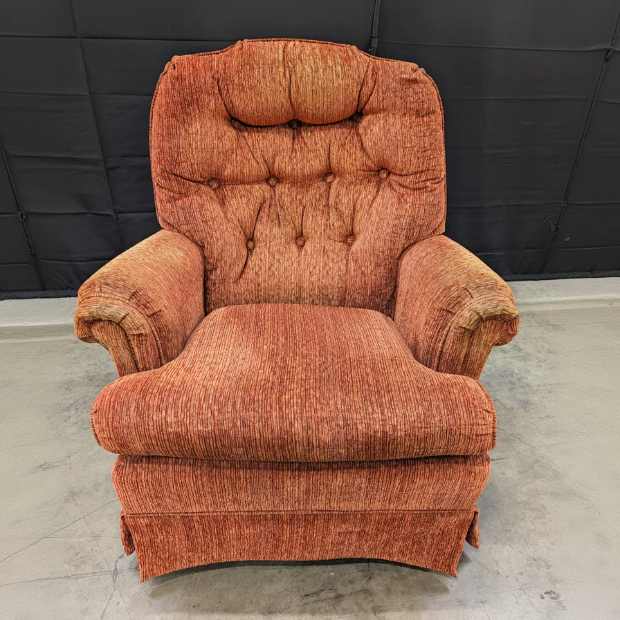 Vintage Style Orange Textured Upholstered Armchair