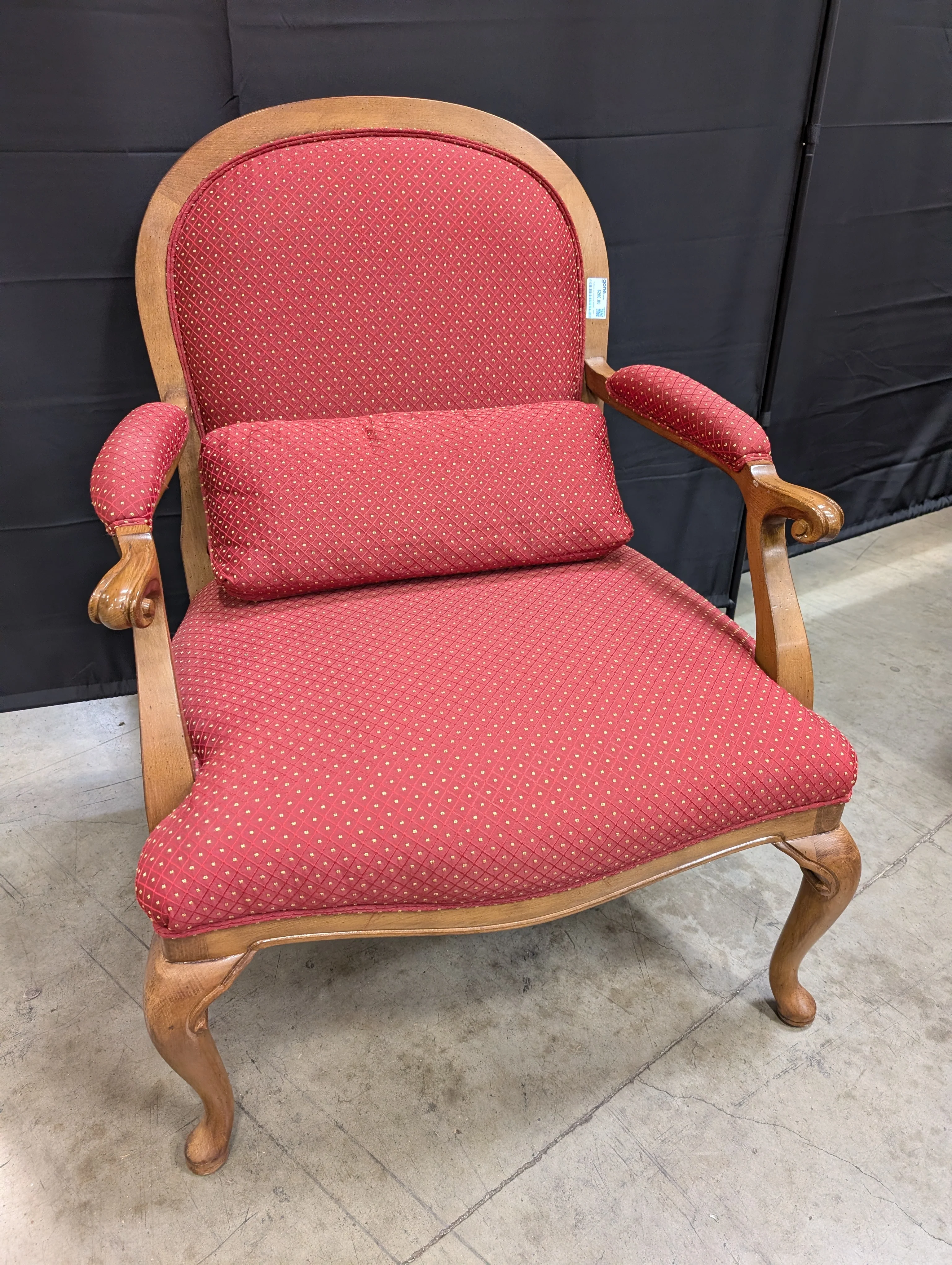 Traditional Red Upholstered SHERRILL Accent Armchair