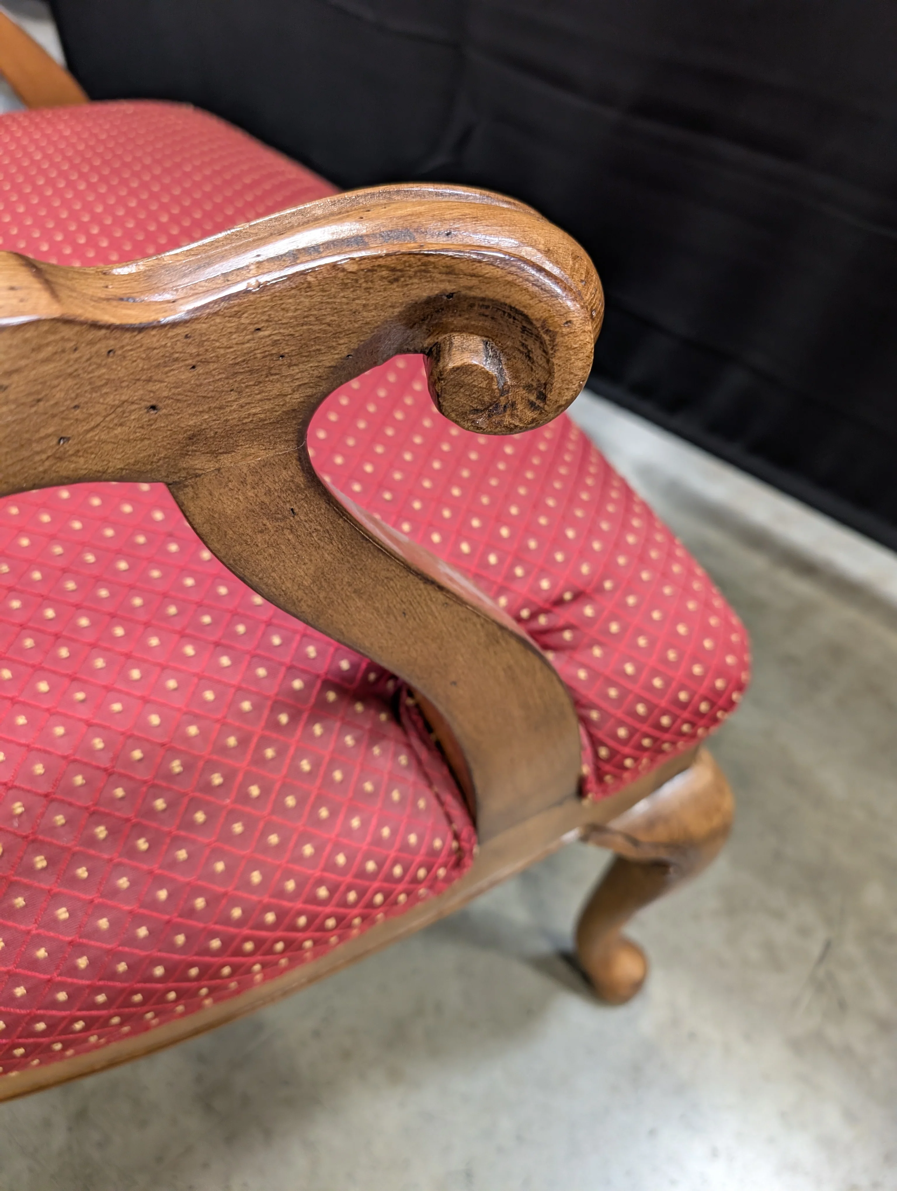 Traditional Red Upholstered SHERRILL Accent Armchair - Image 10