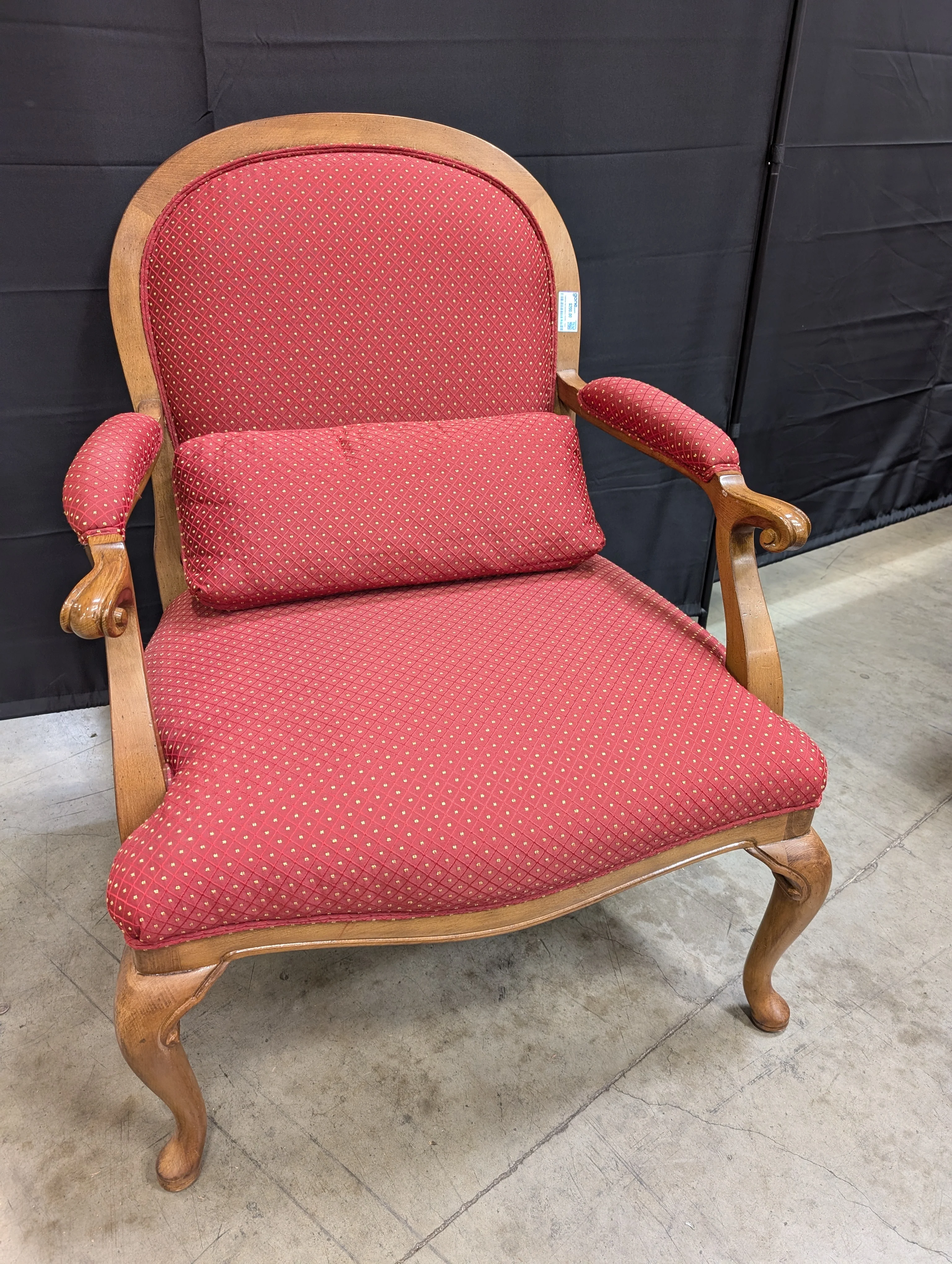 Traditional Red Upholstered SHERRILL Accent Armchair - Image 2