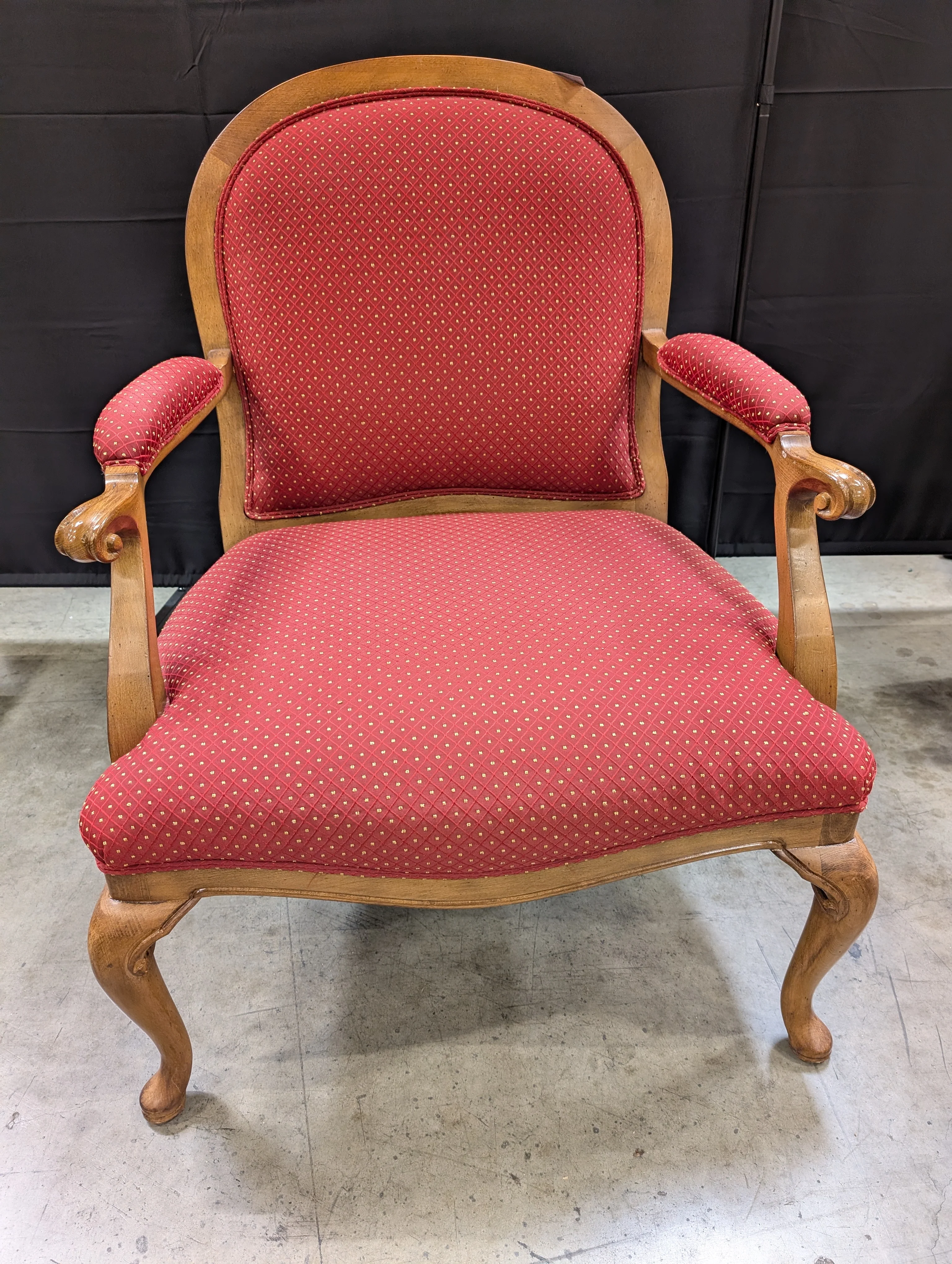 Traditional Red Upholstered SHERRILL Accent Armchair - Image 3