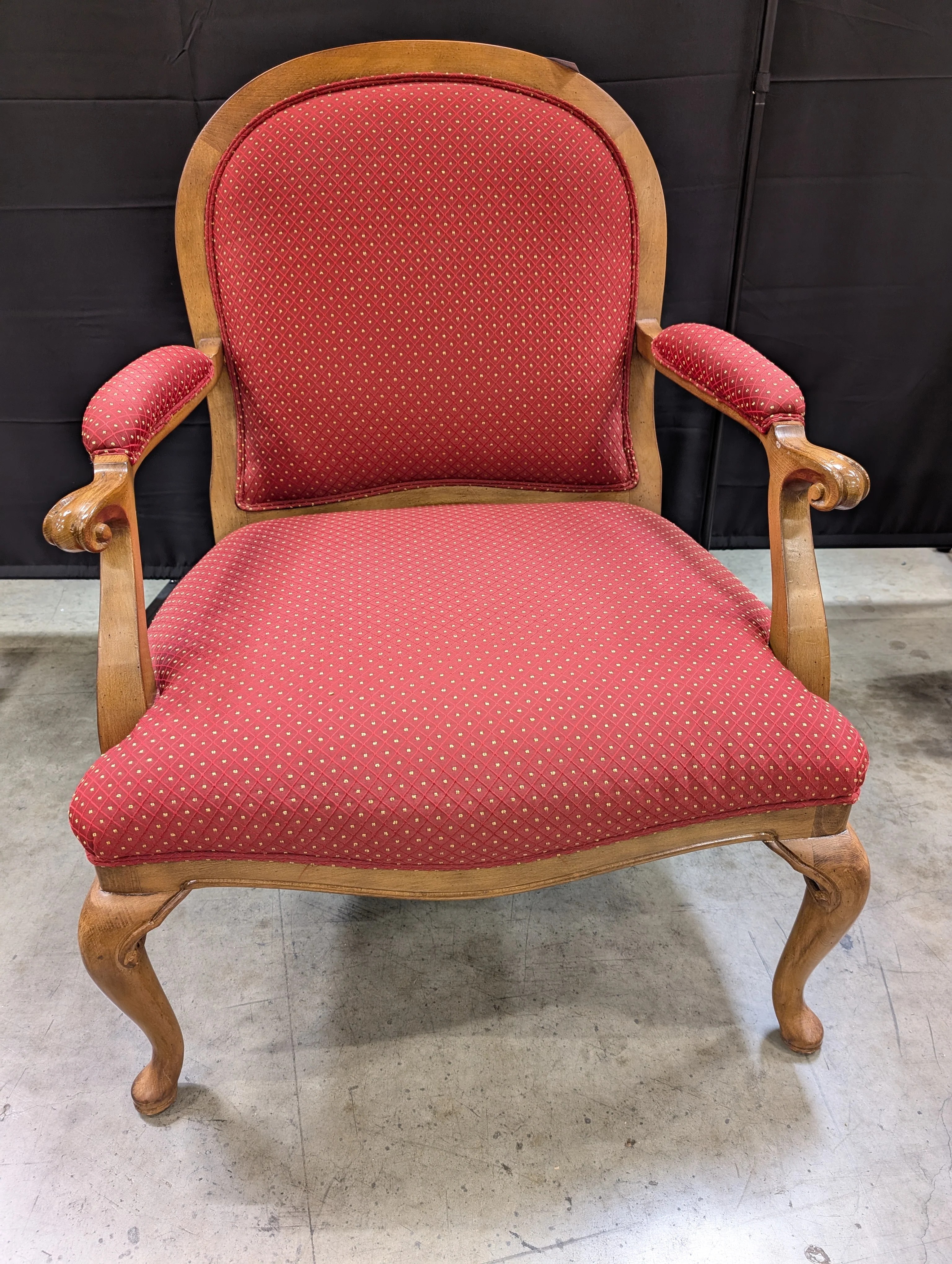 Traditional Red Upholstered SHERRILL Accent Armchair - Image 4