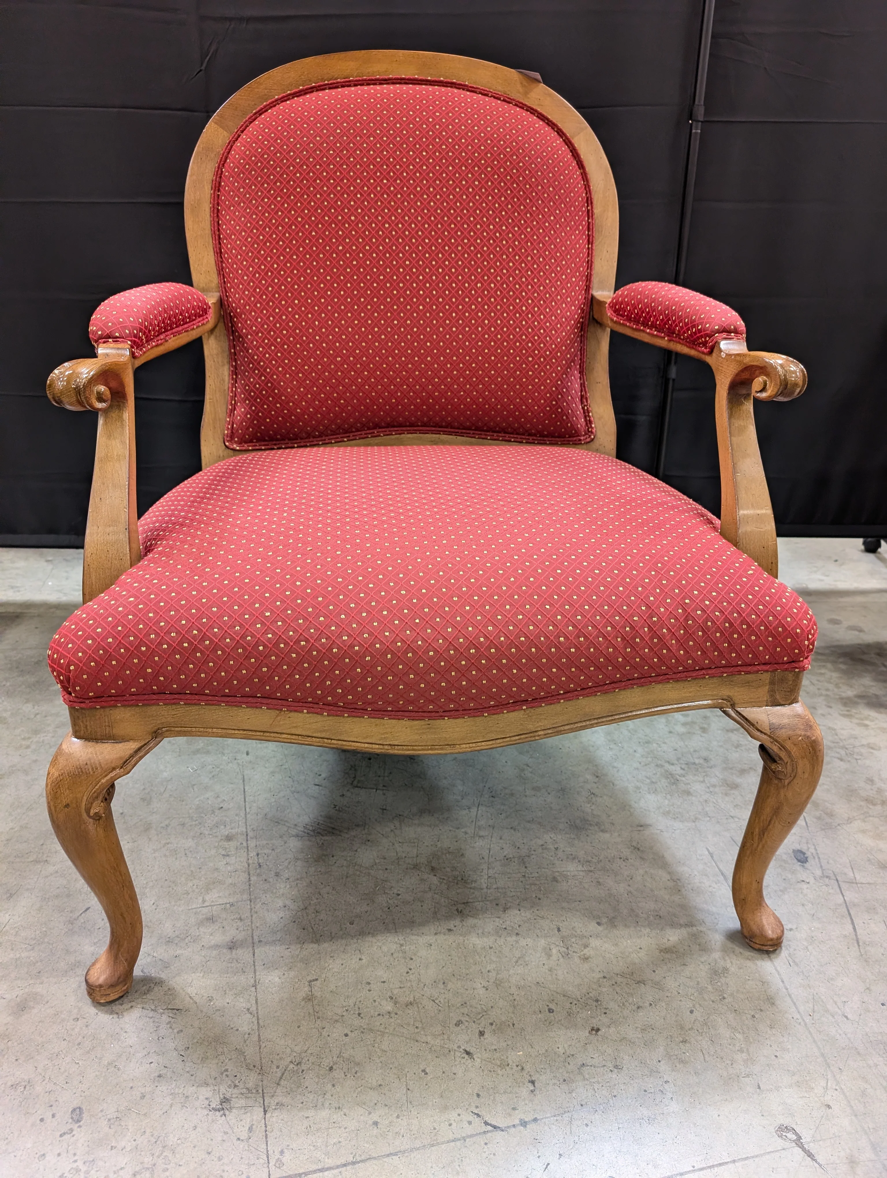 Traditional Red Upholstered SHERRILL Accent Armchair - Image 5