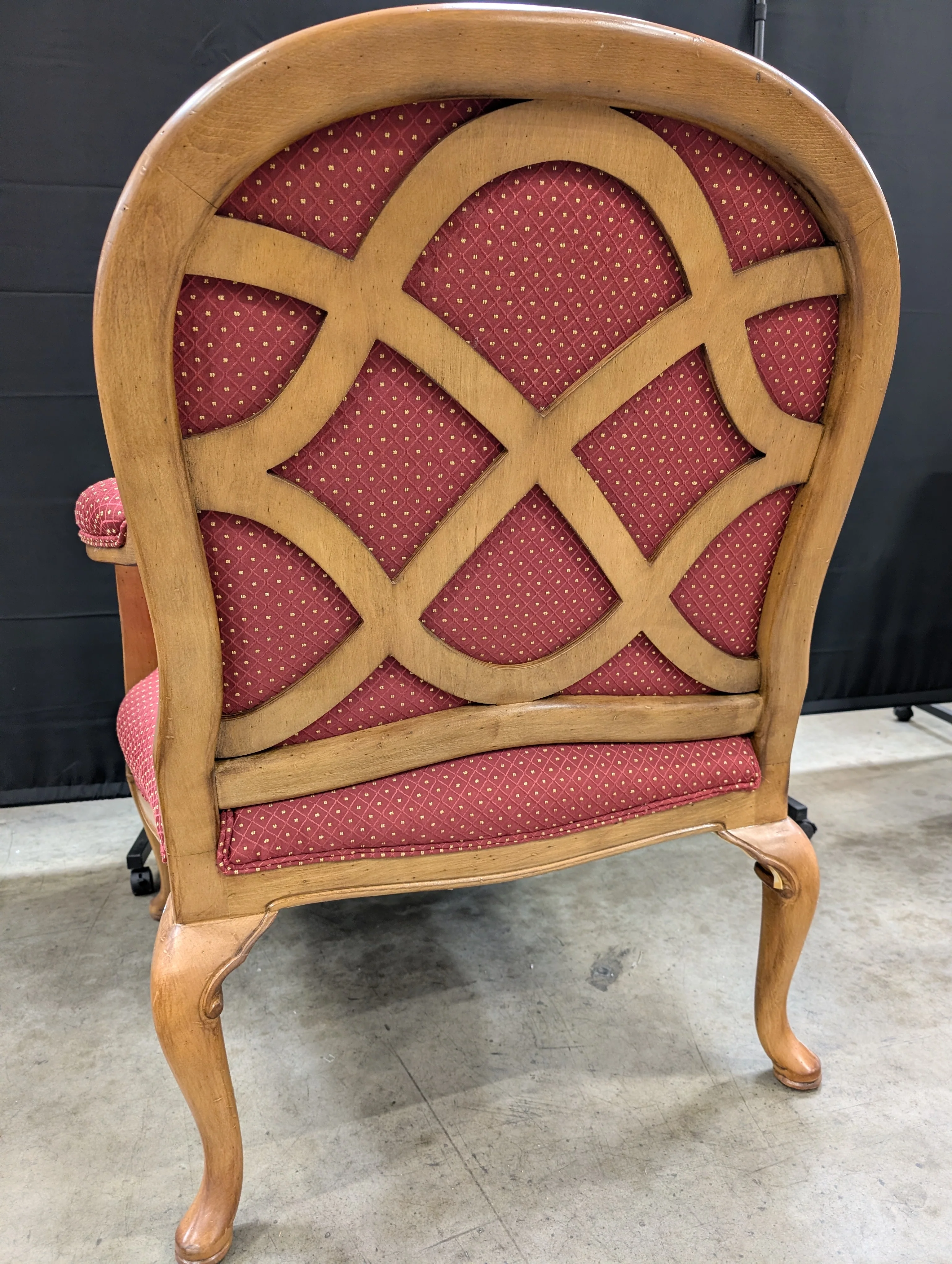 Traditional Red Upholstered SHERRILL Accent Armchair - Image 6