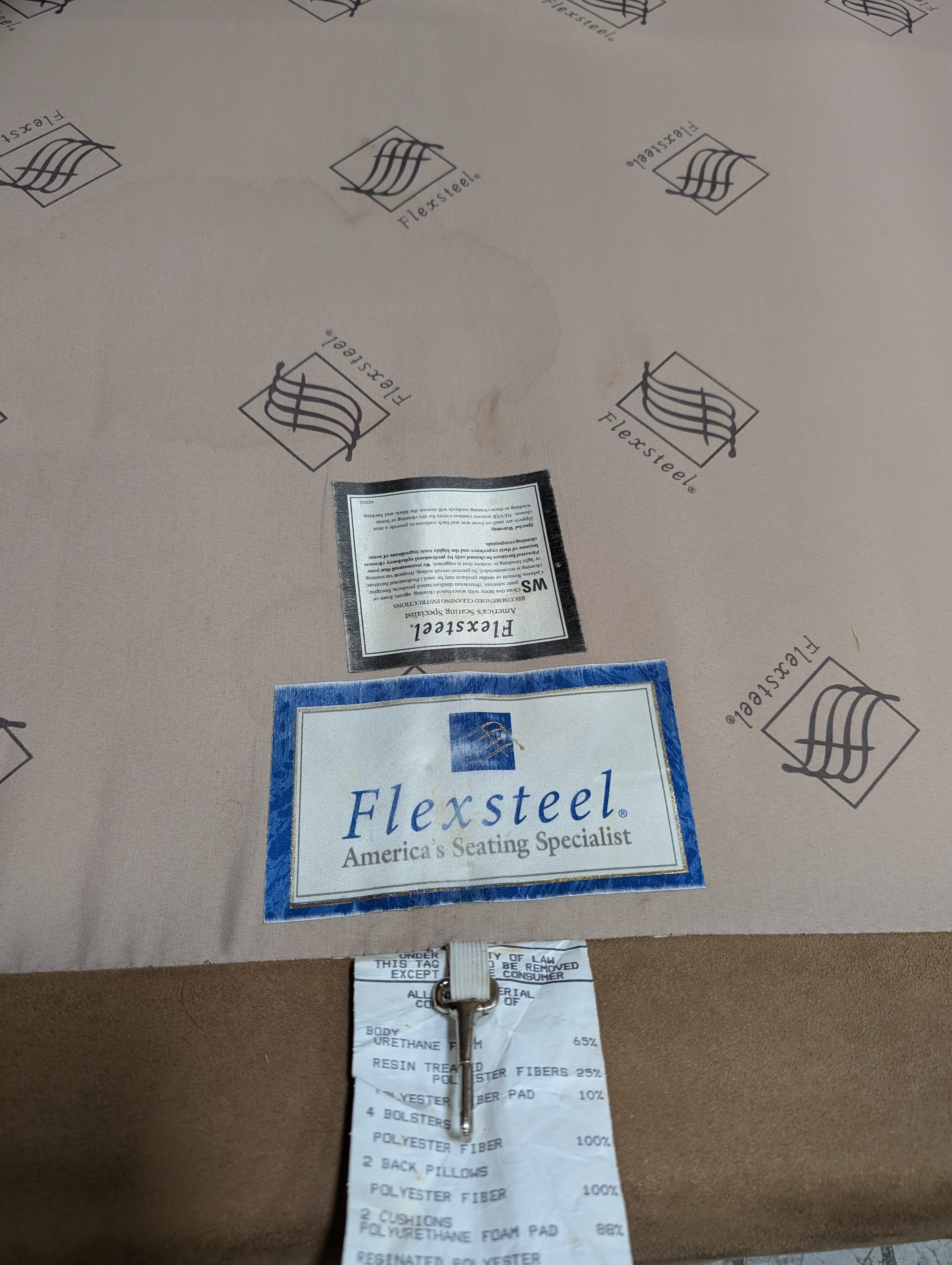 Neutral Beige Flexsteel Sofa - Image 4