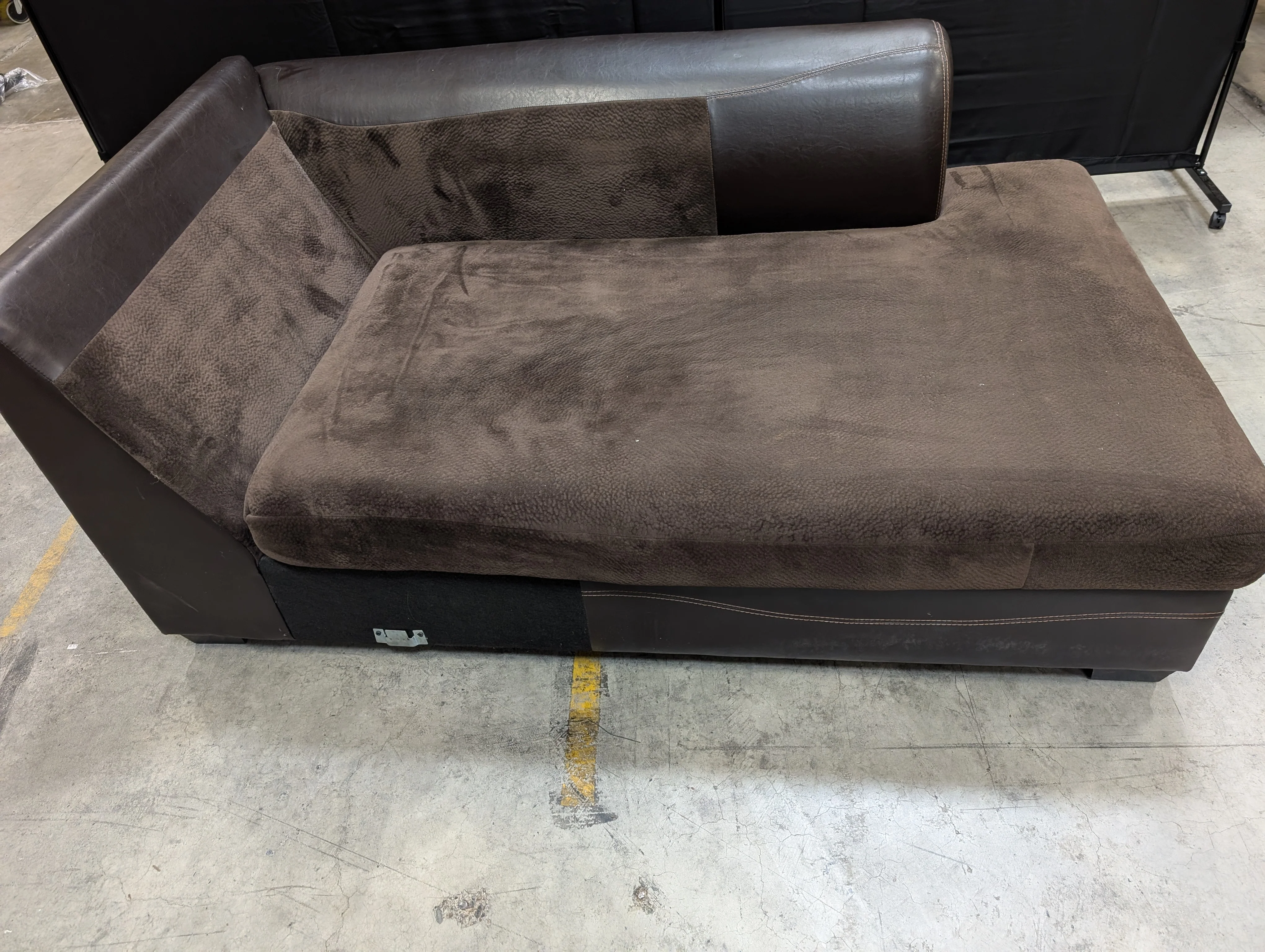 Half of Brown Chaise Lounge with four  Plush Cushions - Image 2
