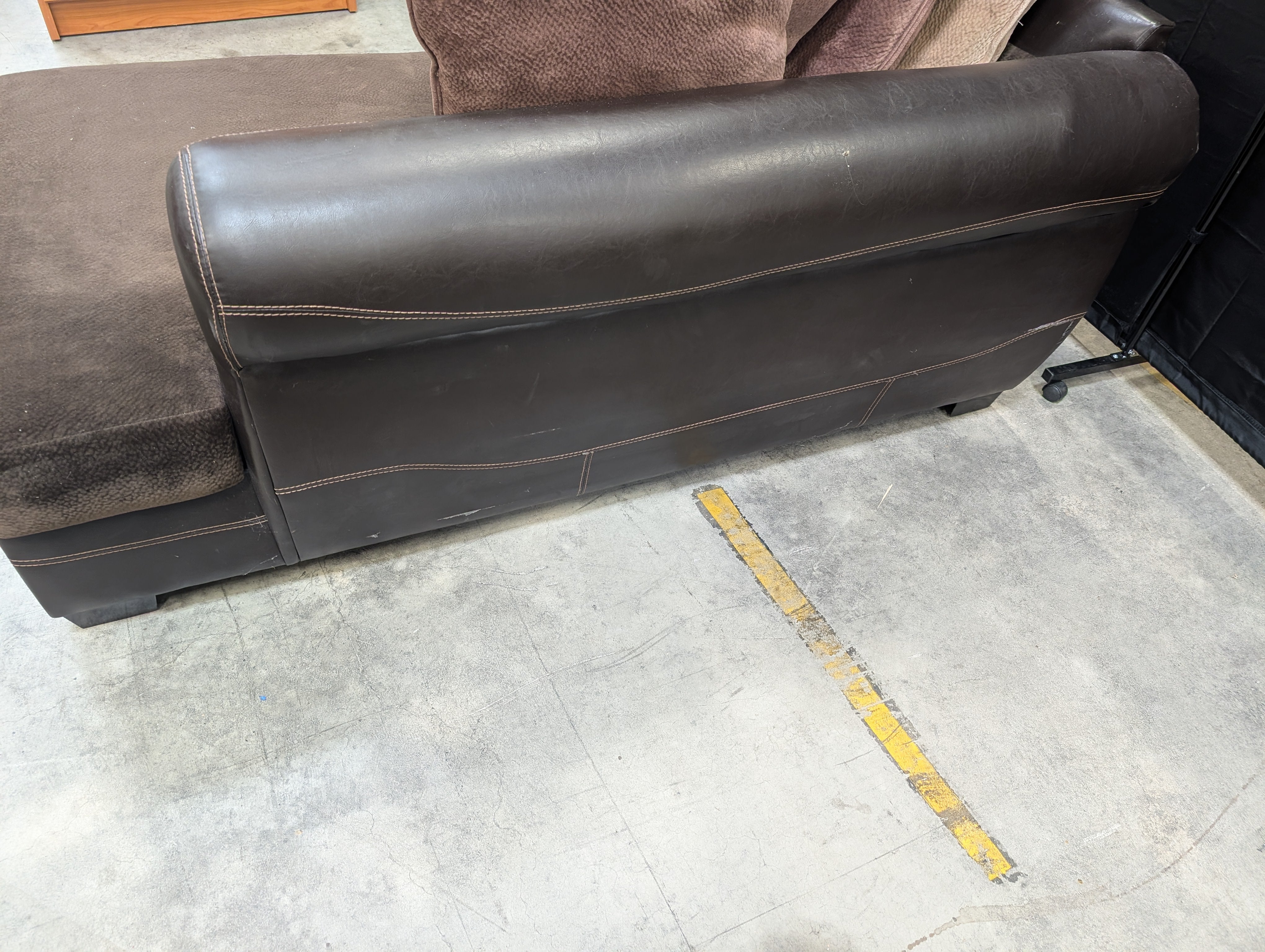 Half of Brown Chaise Lounge with four  Plush Cushions - Image 7