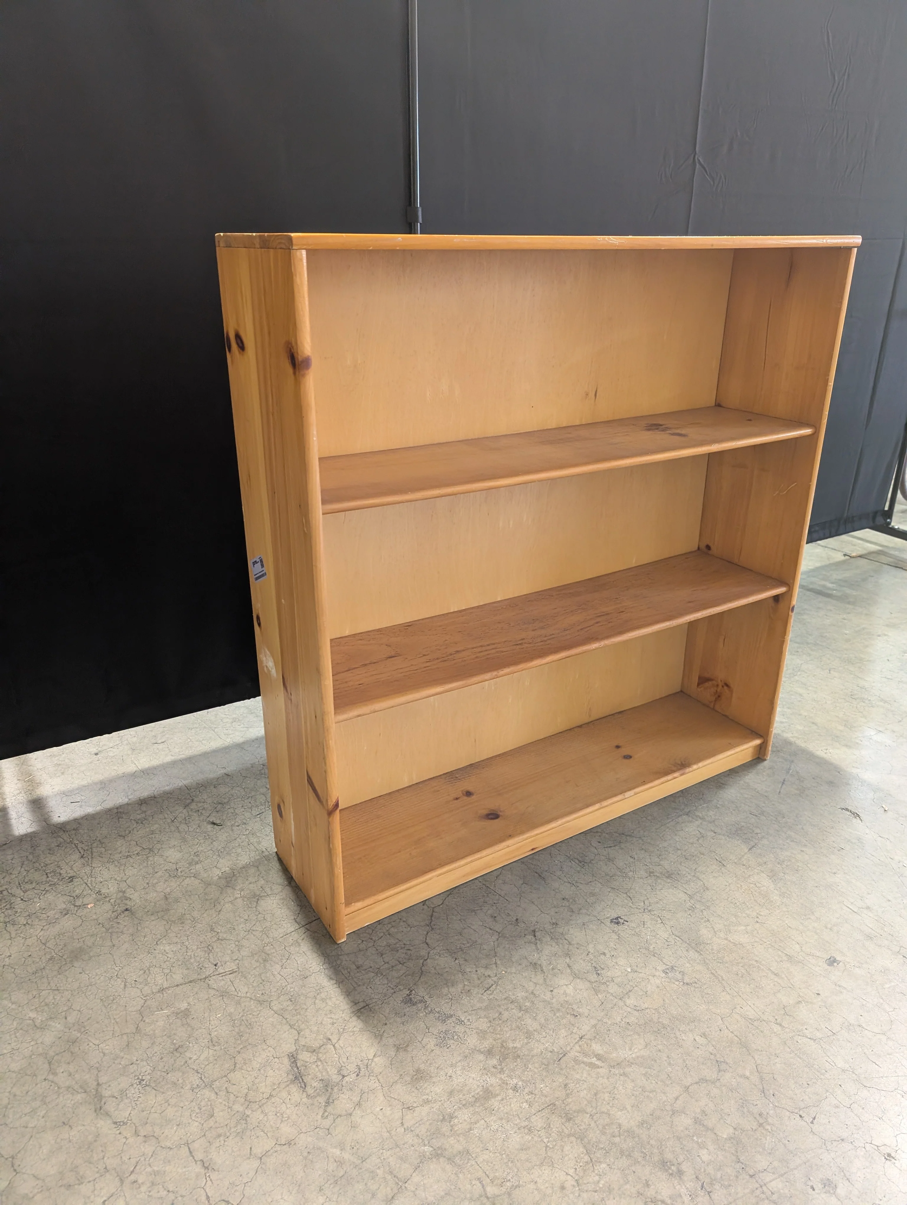 Natural Wood Three-Tier Storage Bookcase - Image 3