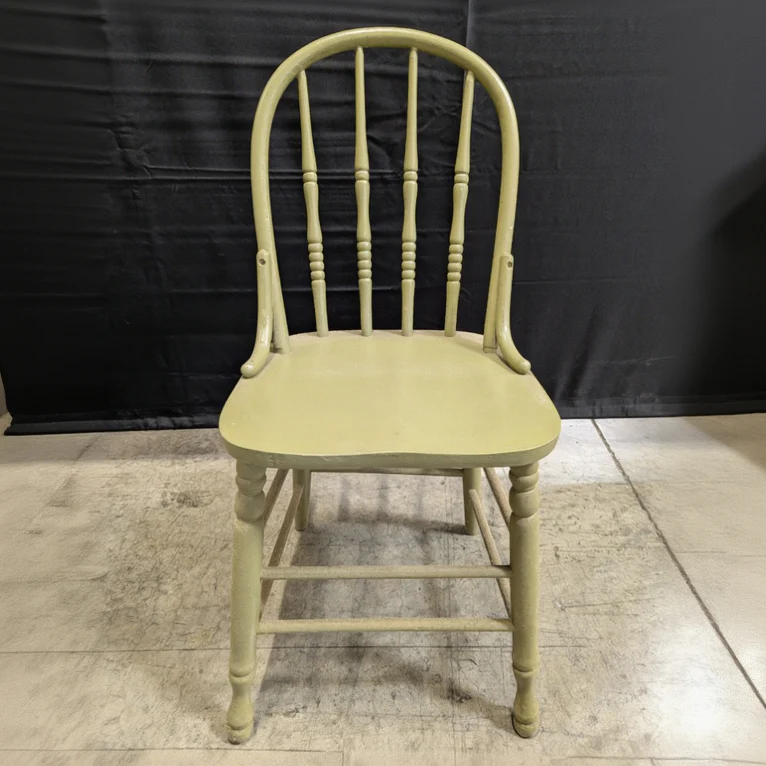 Muted Green Spindle Back Windsor Style Wood Chair