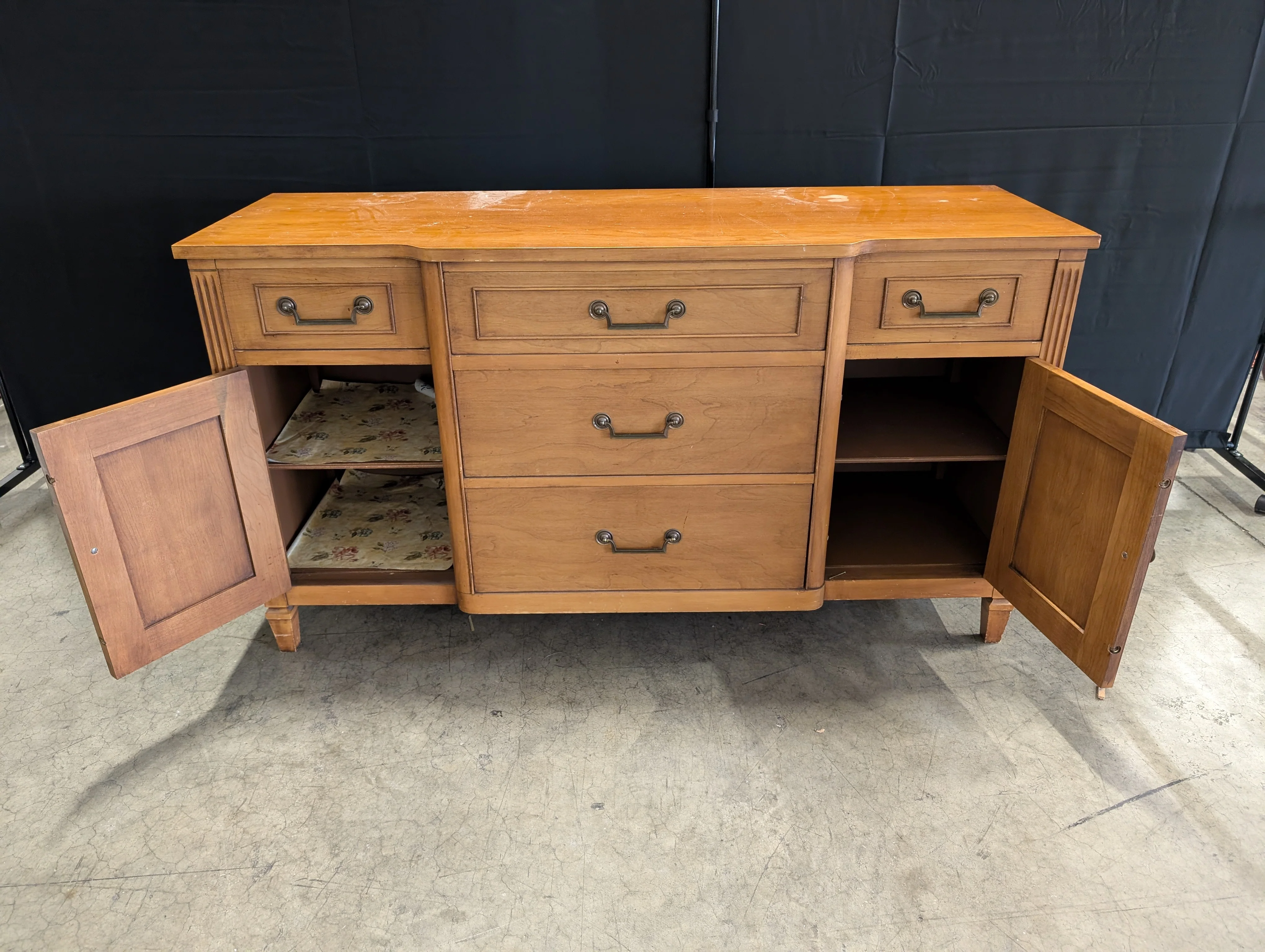 Traditional Wood Buffet Sideboard with Multiple Drawers - Image 3