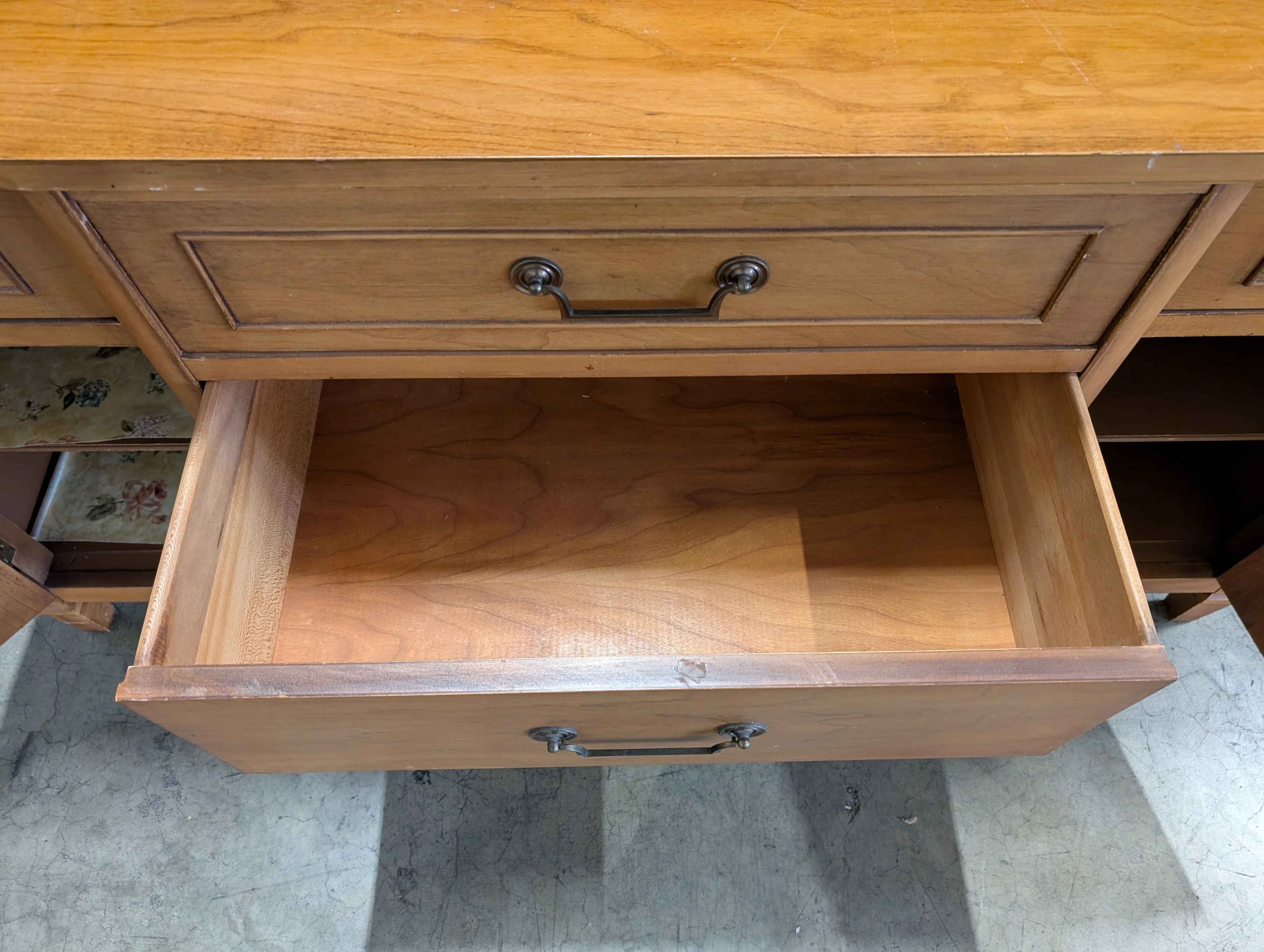 Traditional Wood Buffet Sideboard with Multiple Drawers - Image 4