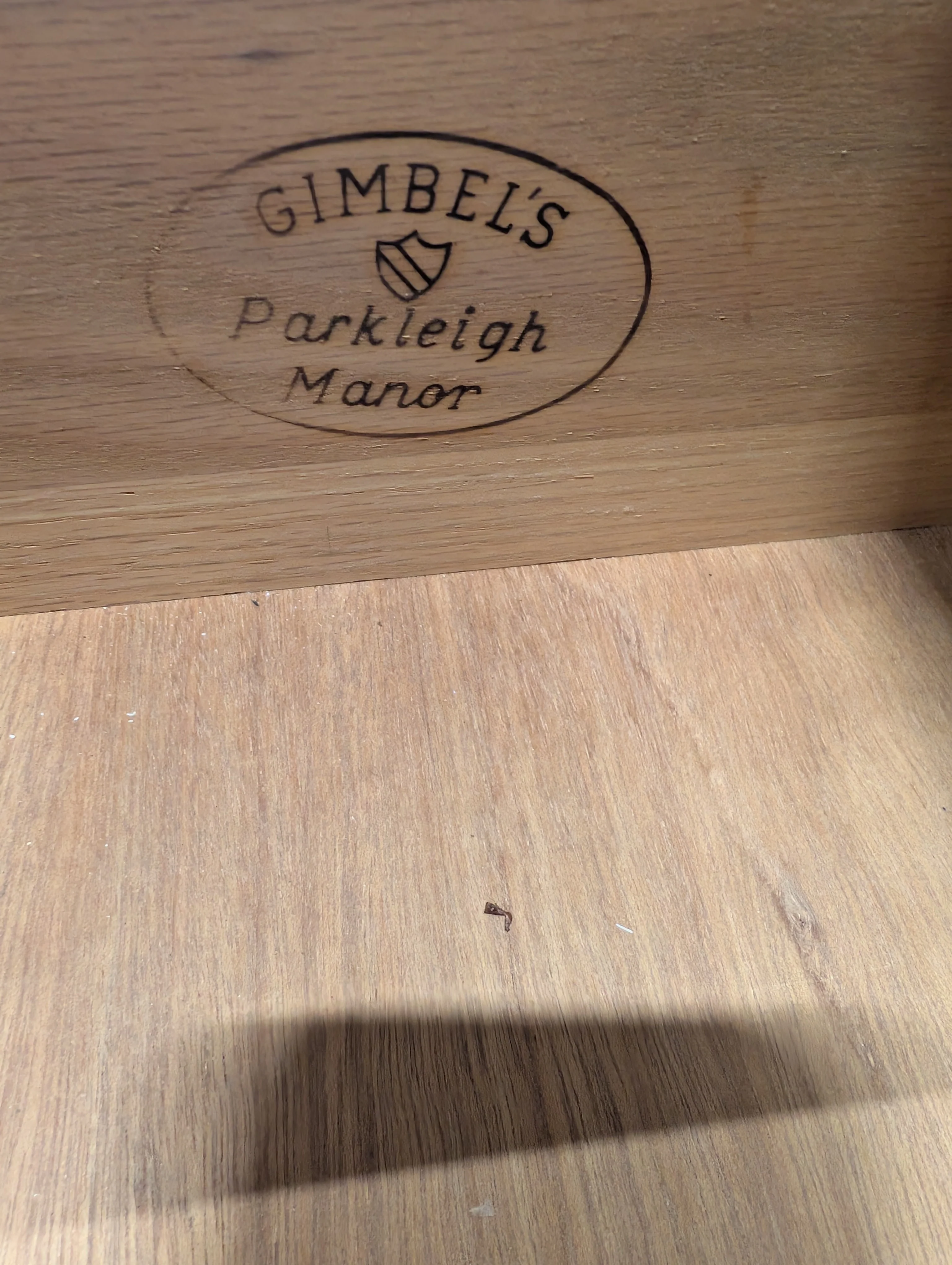 Traditional Honey Tone GIMBEL'S Parkleigh Manor Wood Drop-Front Secretary Desk - Image 4