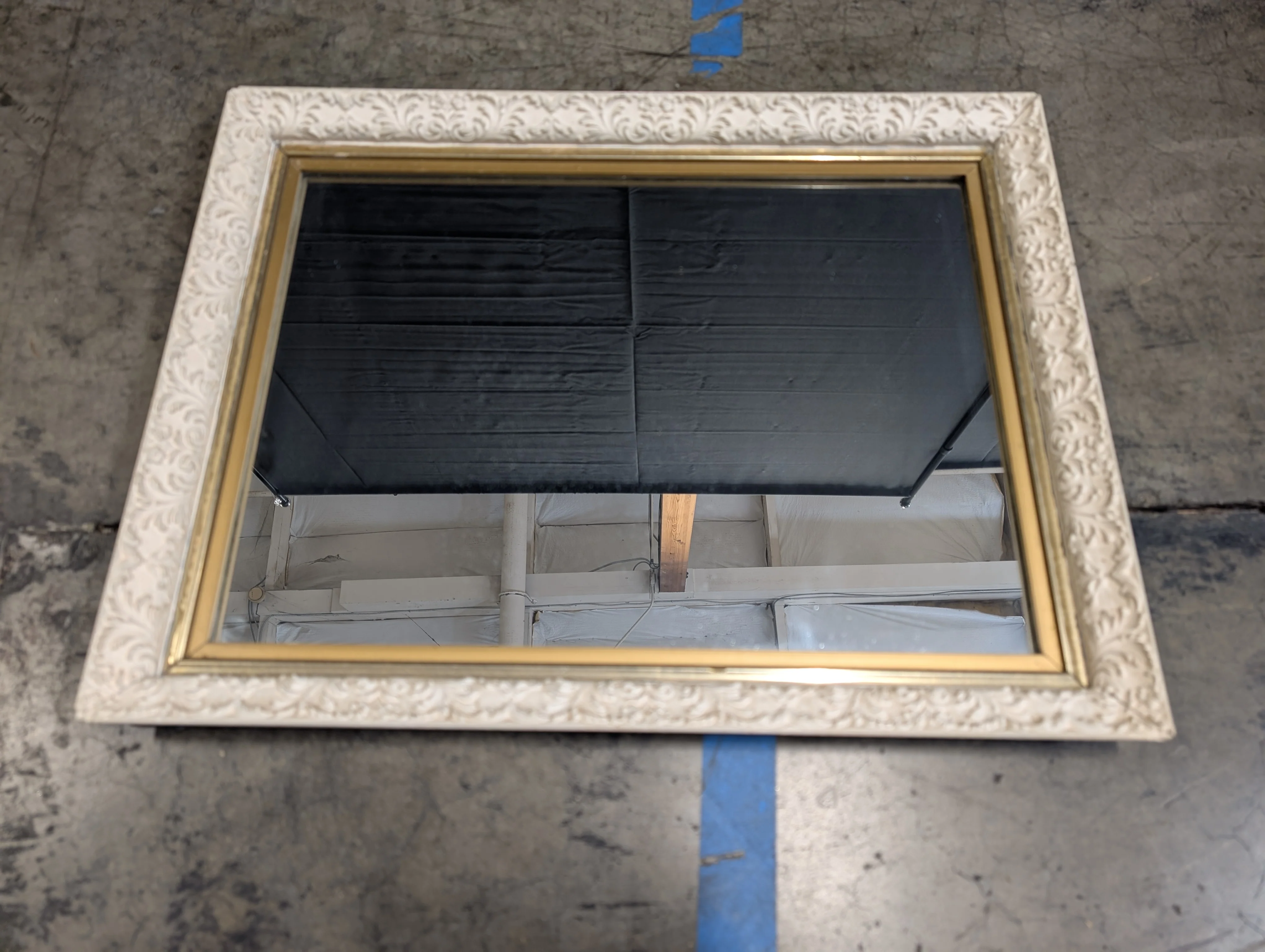 Decorative Cream and Gold Scrollwork Wall Mirror - Image 2